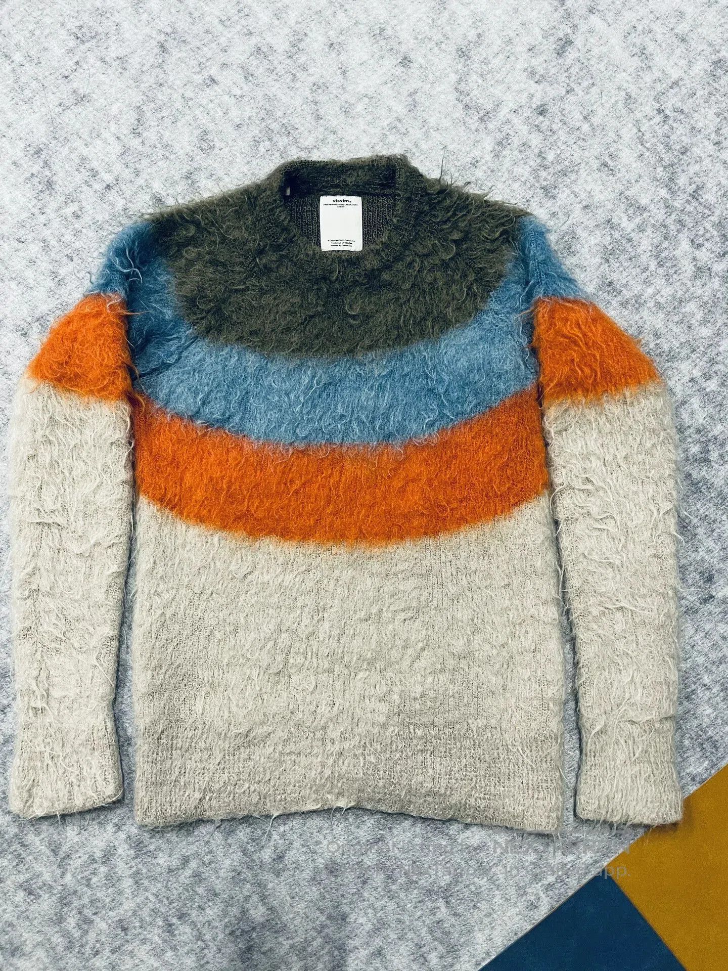 Visvim visvim striped wool sweater in olive color. Size US S / EU 44-46 / 1 - 1 Thumbnail