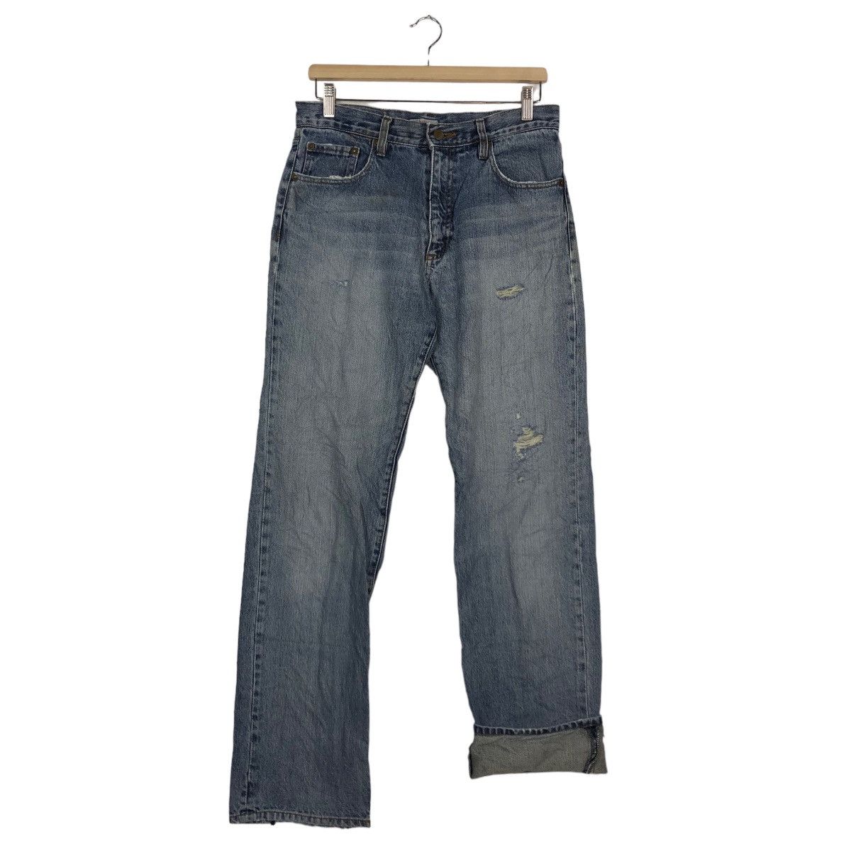 Japanese Brand 🔥90’s VINTAGE HANES DISTRESSED DENIM JEANS LOOSE CUT Size US 29 - 9 Thumbnail