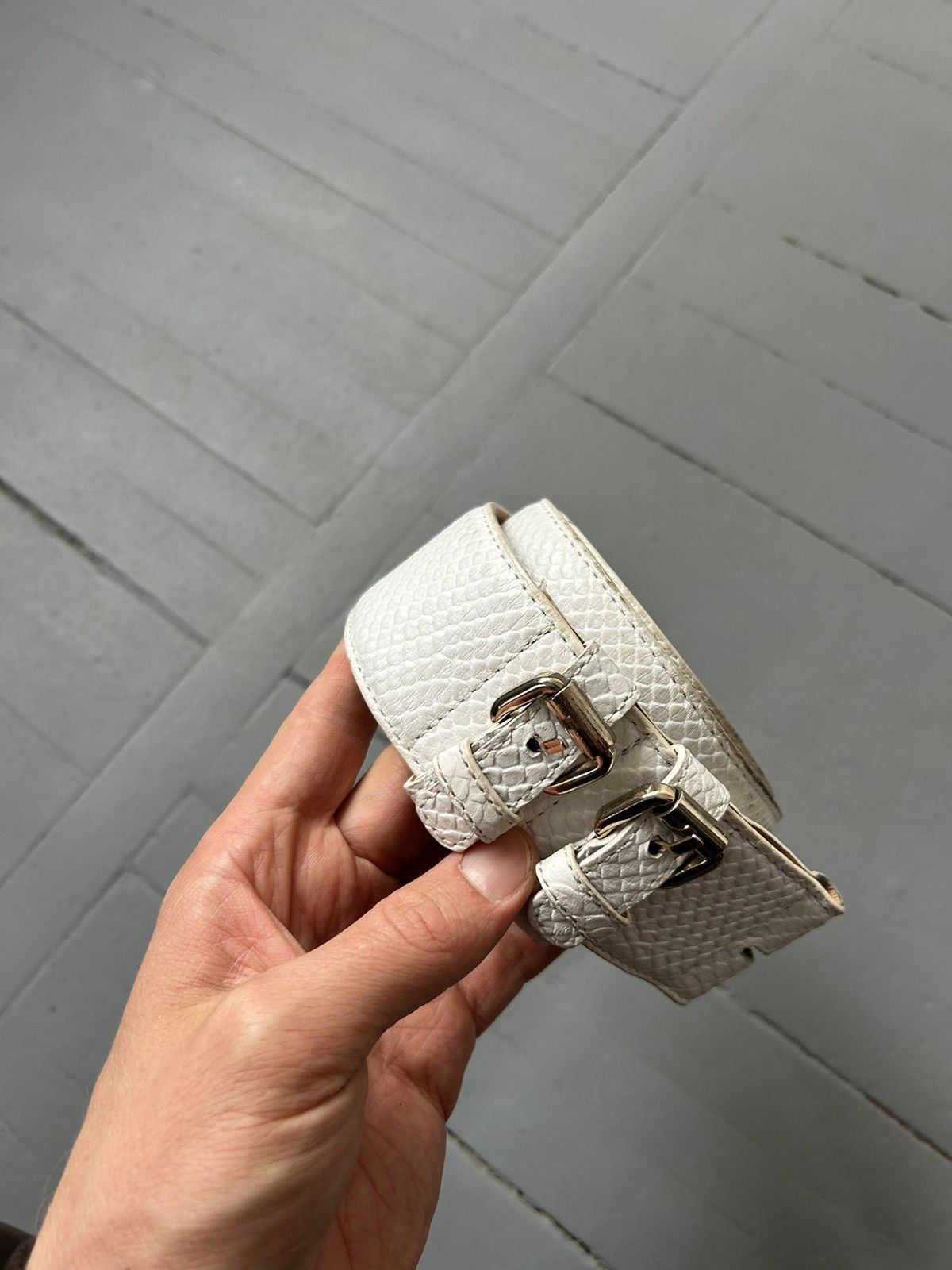 Versace × Vintage Versace leather belt white Size ONE SIZE - 3 Thumbnail