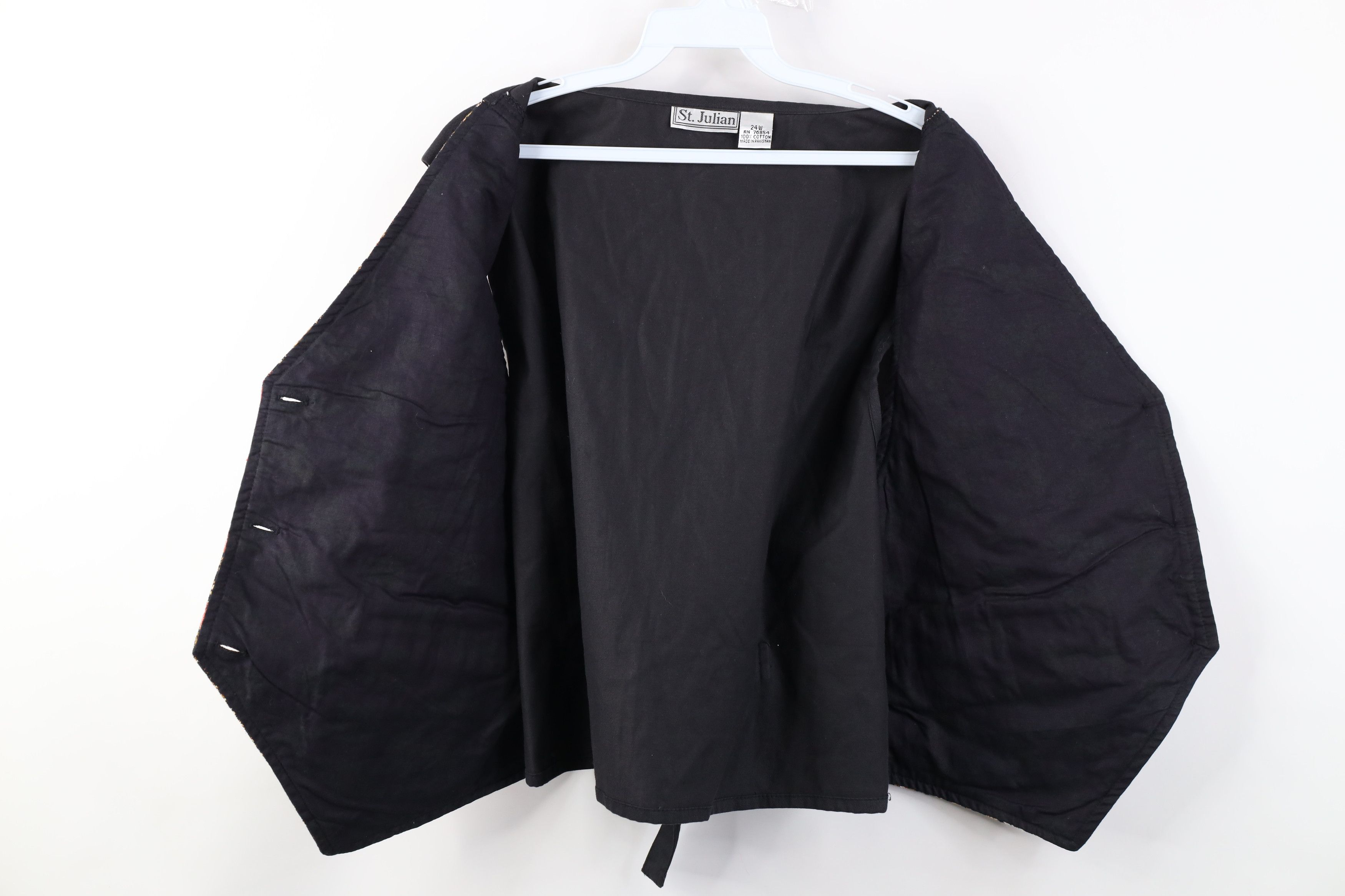 Vintage Vintage 90s Streetwear Flower Buckle Back Vest Jacket Size 4XL / US 24-26 - 7 Thumbnail