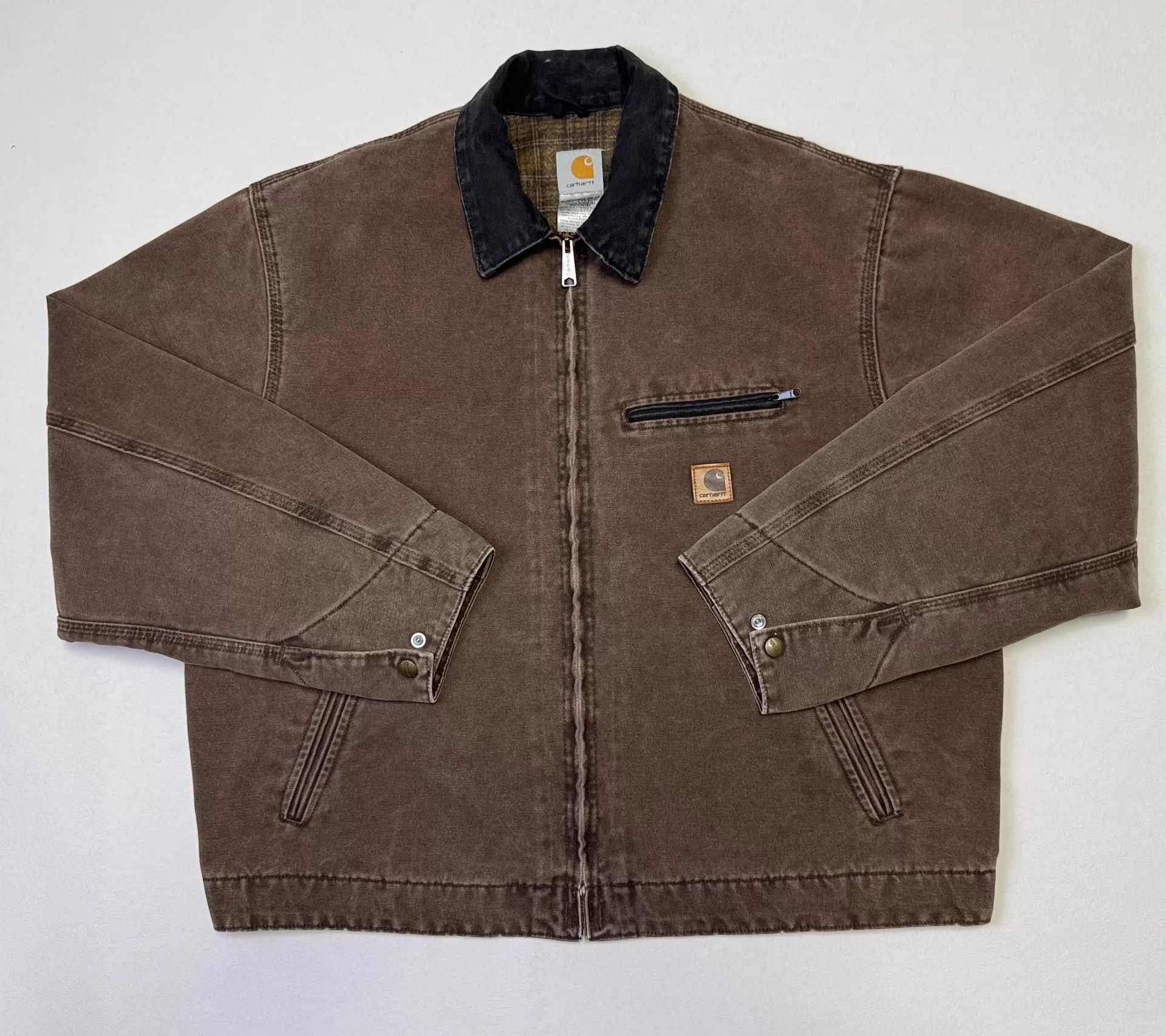 Carhartt Carhartt J97 Detroit Jacket Maroon XL USA Like New Size US XL / EU 56 / 4 - 1 Thumbnail