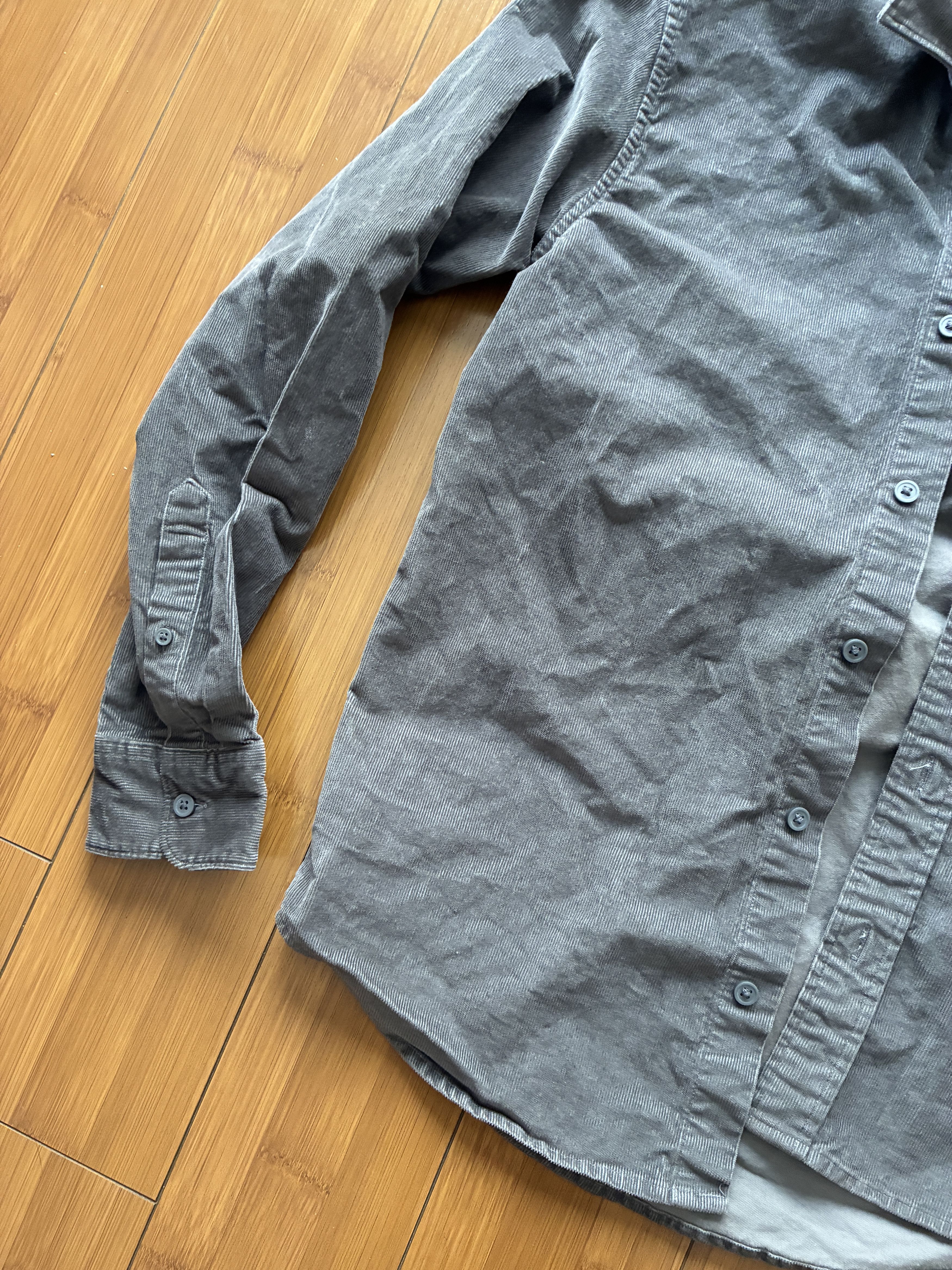 Everlane Everlane Gray Corduroy Button Up Shirt - Women's XS Size XS / US 0-2 / IT 36-38 - 2 Thumbnail