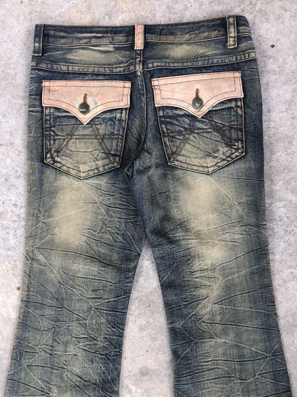 Japanese Brand Japanese Algate Flared Jeans Mud Wash Distressed Jeans Size US 32 / EU 48 - 8 Thumbnail
