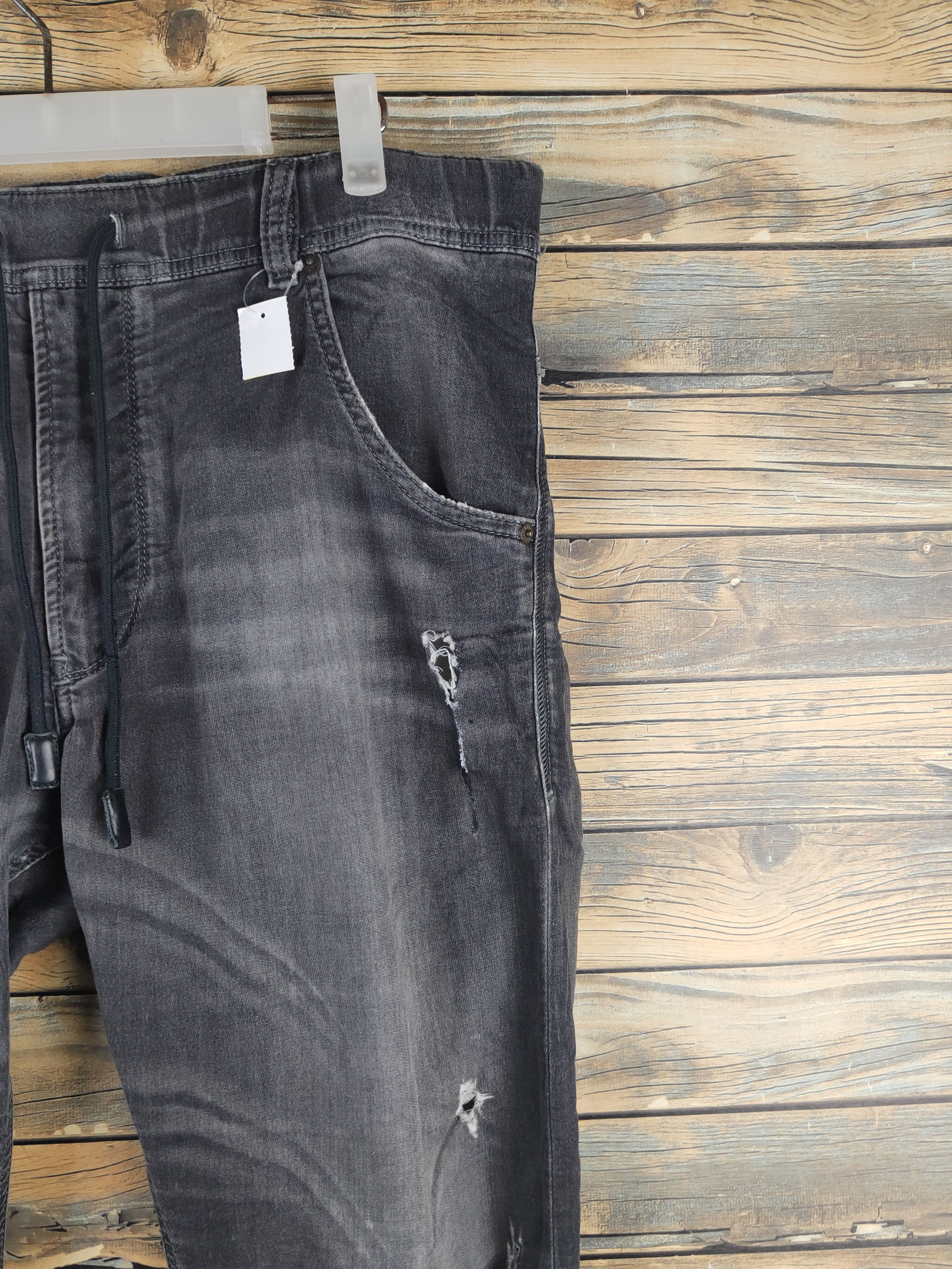 Diesel DL Diesel Black Ripped Soft Jeans sweatpants #46-237T Size US 33 - 6 Thumbnail