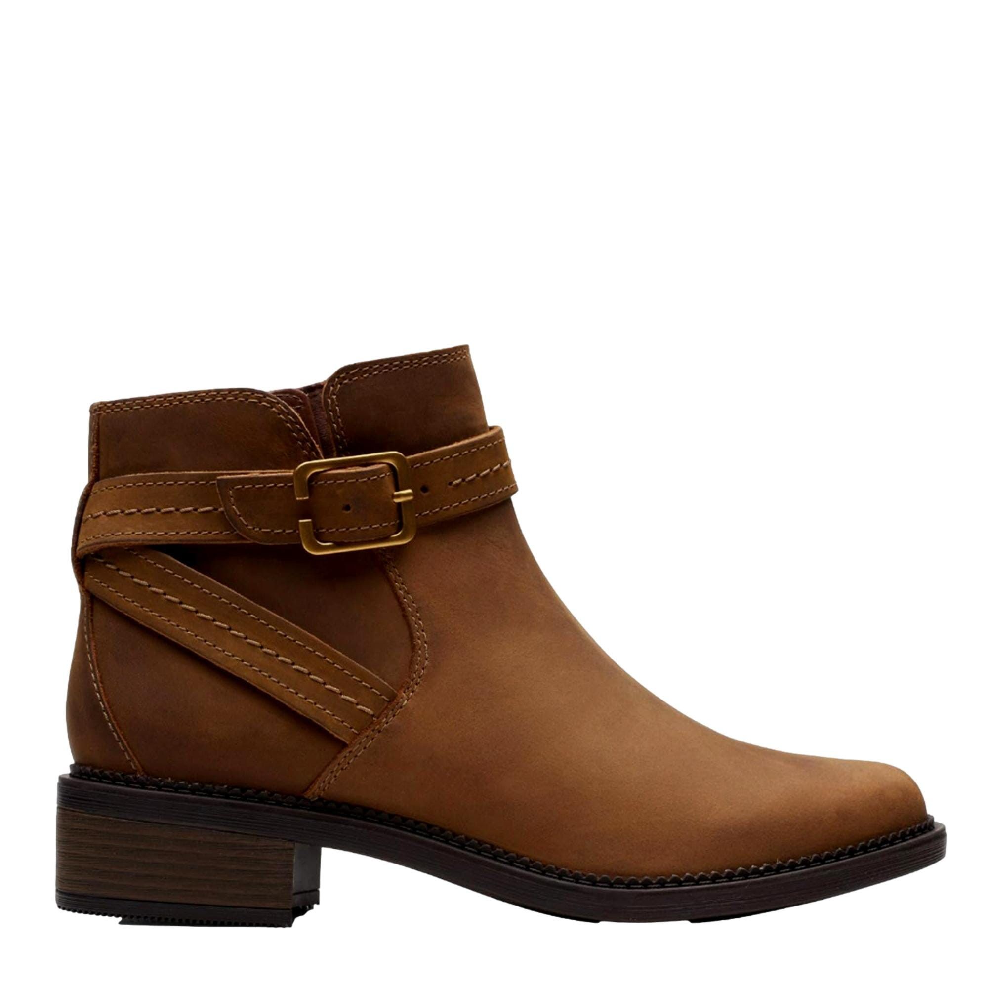 Clarks Maye Strap Ankle Boot Dark Tan 26168079 Size US 7 / IT 37 - 1 Thumbnail