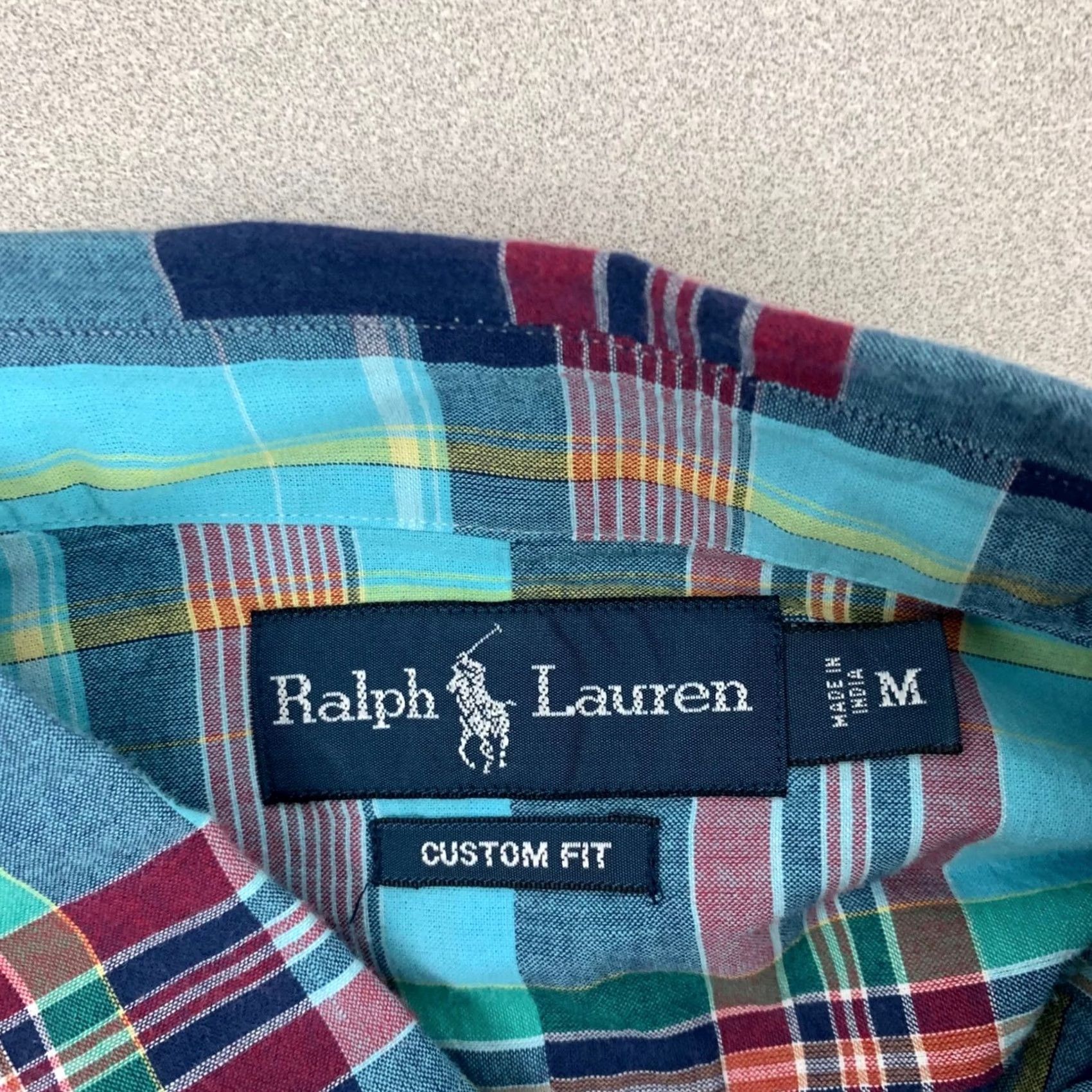 Ralph Lauren Ralph Lauren Button-Down Shirt Men Medium Turquoise Plaid Custom Fit Long Sleeve Shirt Size US M / EU 48-50 / 2 - 3 Thumbnail