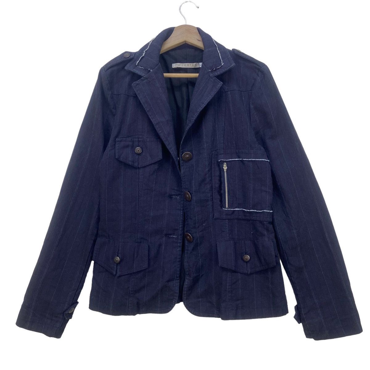 Imperial Nice Italian Design Imperial Distressed Denim Jacket Size L / US 10 / IT 46 - 3 Thumbnail