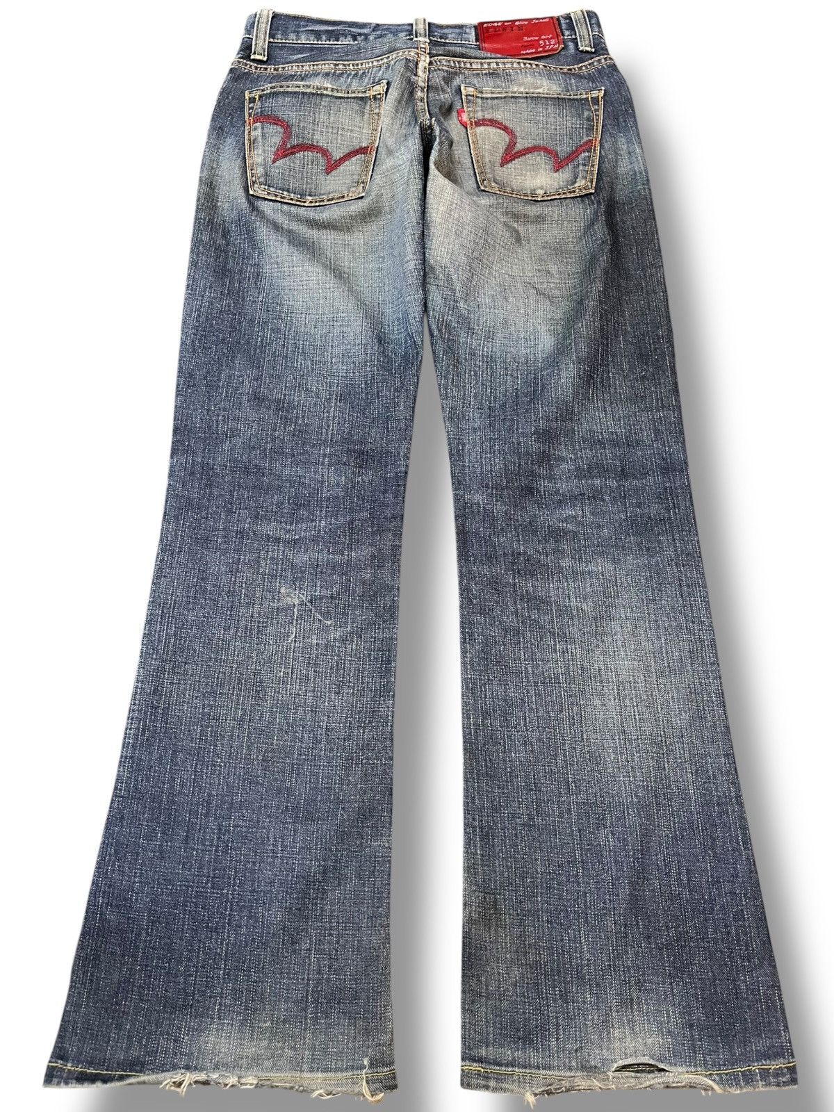 Beauty Beast × Edwin Vintage Edwin 512 Edge Of Blue Jeans Flare Distressed Denim Size US 30 / EU 46 - 6 Thumbnail