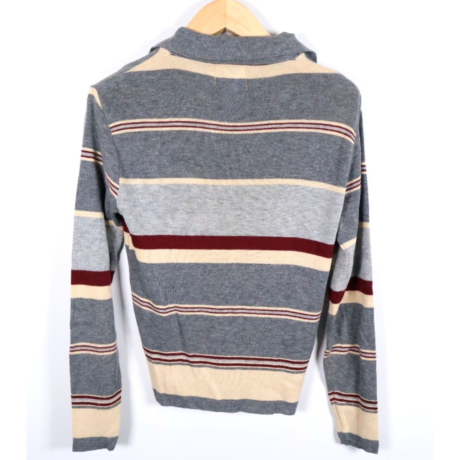 Vintage VINTAGE Donegal Sweater Mens S Gray 70s Men Tag Cream Striped Thin Acrylic Size US S / EU 44-46 / 1 - 2 Thumbnail