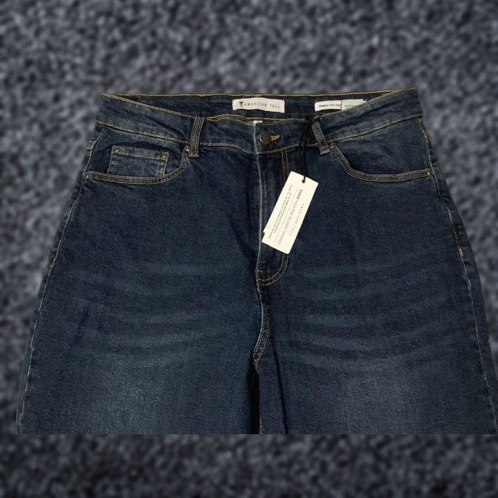 Vintage AMERICAN TALL Jeans Women 32x36 Emma High Rise Relaxed Tapered Denim Blue 5-Pocket Stretch Cotton Spandex Dark Indigo N/A Size 24" / US 00 / IT 34 - 1 Thumbnail