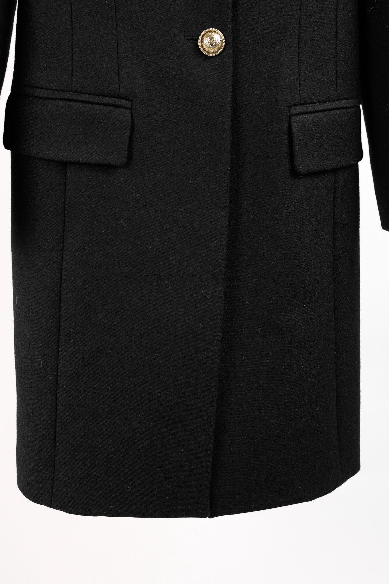 Balmain Balmain Golden Crest Button Black Wool Overcoat Size M / US 6-8 / IT 42-44 - 8 Thumbnail