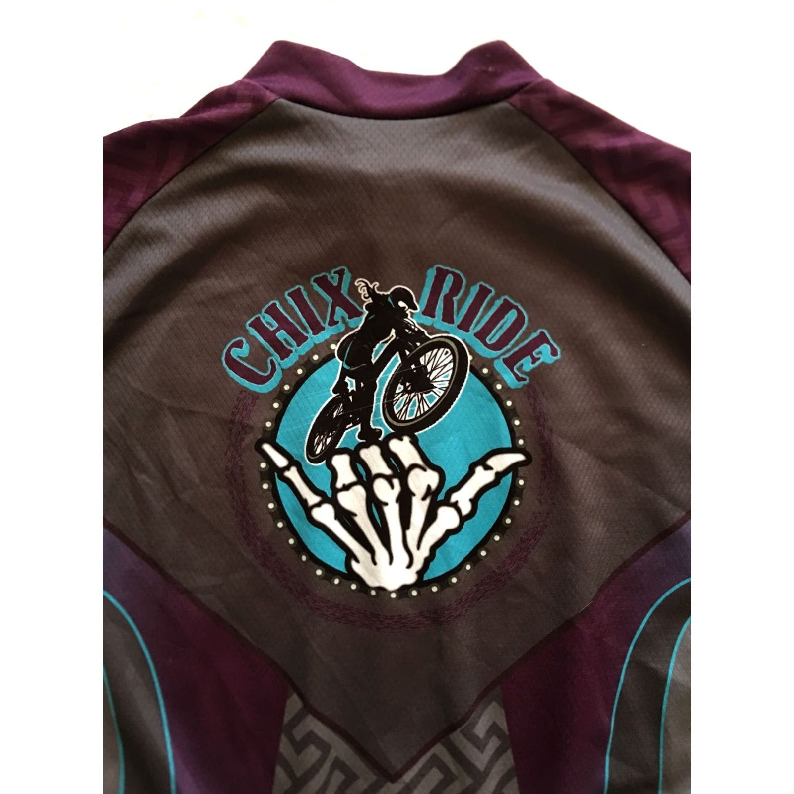 ASCENO Ascend Cyclist Jersey Shirt 2XL Gray/Purple Short Sleeve Full Zip Unisex Adults Sports Shirt Mens Womens Size US XXL / EU 58 / 5 - 6 Thumbnail