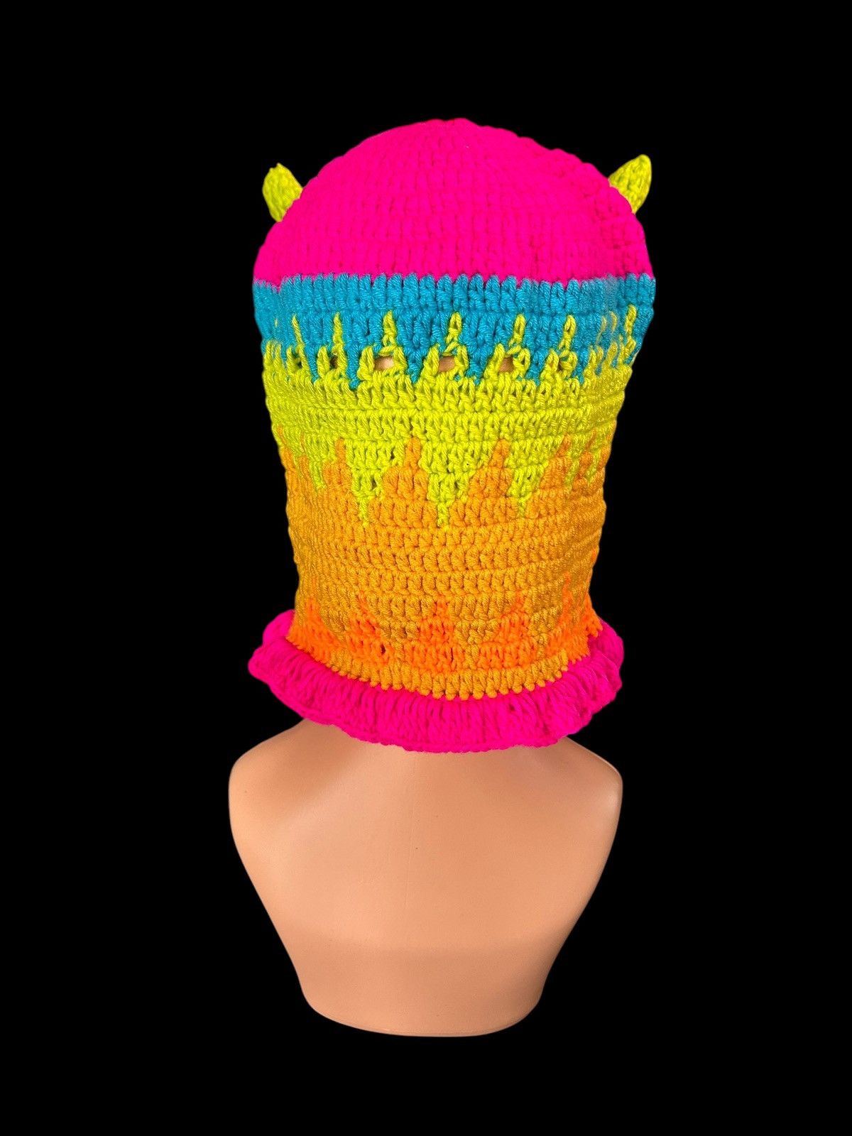 Japanese Brand × Kapital × Vintage Very Rare Crochet Knitted Handmade Balaclava Masked Size ONE SIZE - 5 Thumbnail