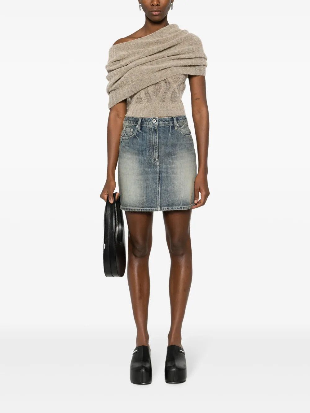Kenzo o1y1025 Denim Mini Skirt in Blue Size 28" / US 6 / IT 42 - 4 Thumbnail