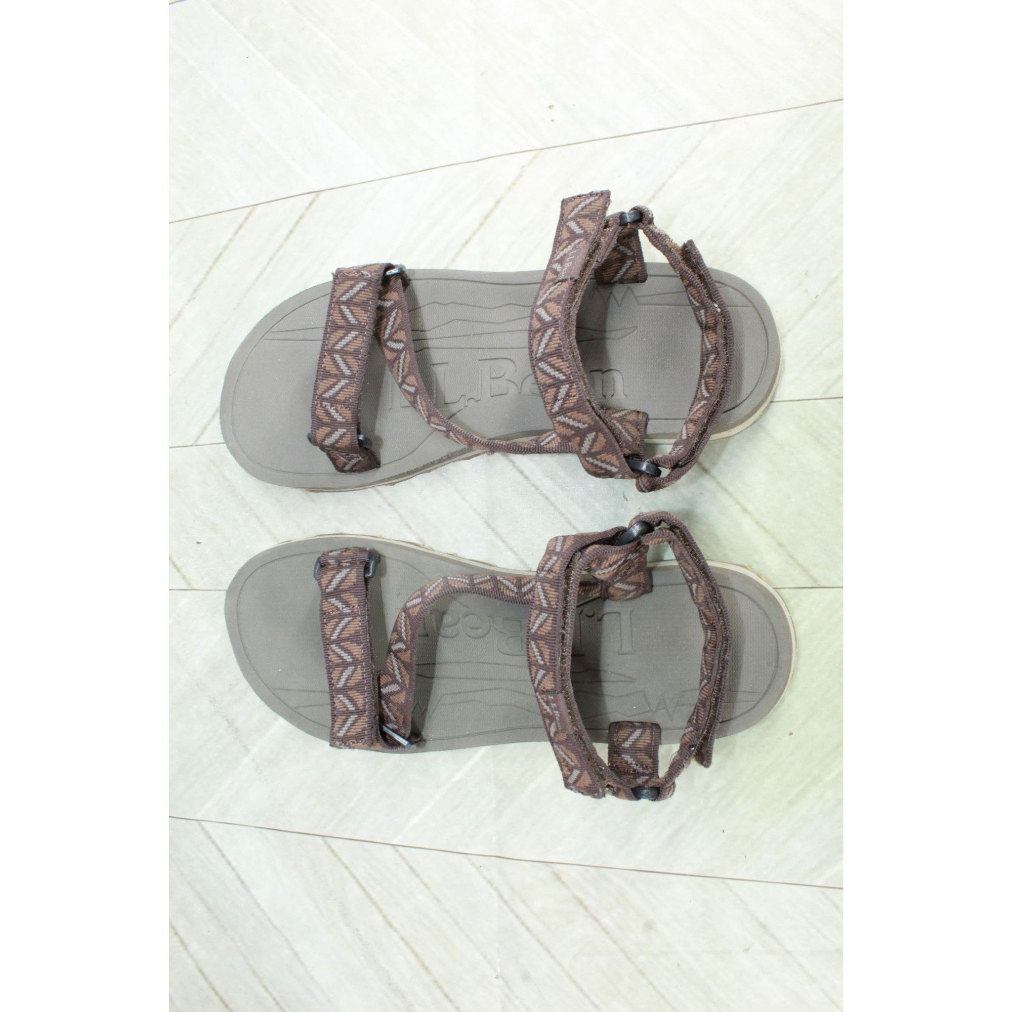 L.L. Bean LL Bean Brown Nylon Hook Loop Outdoor Sandals Size US 11 / EU 44 - 7 Thumbnail