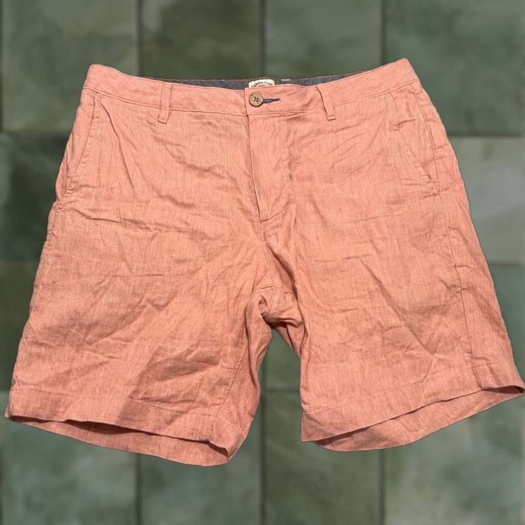 Faherty Faherty Shorts 32 Linen Blend Organic Drawstring Stretch Preppy Beach Salmon Size US 32 / EU 48 - 1 Thumbnail