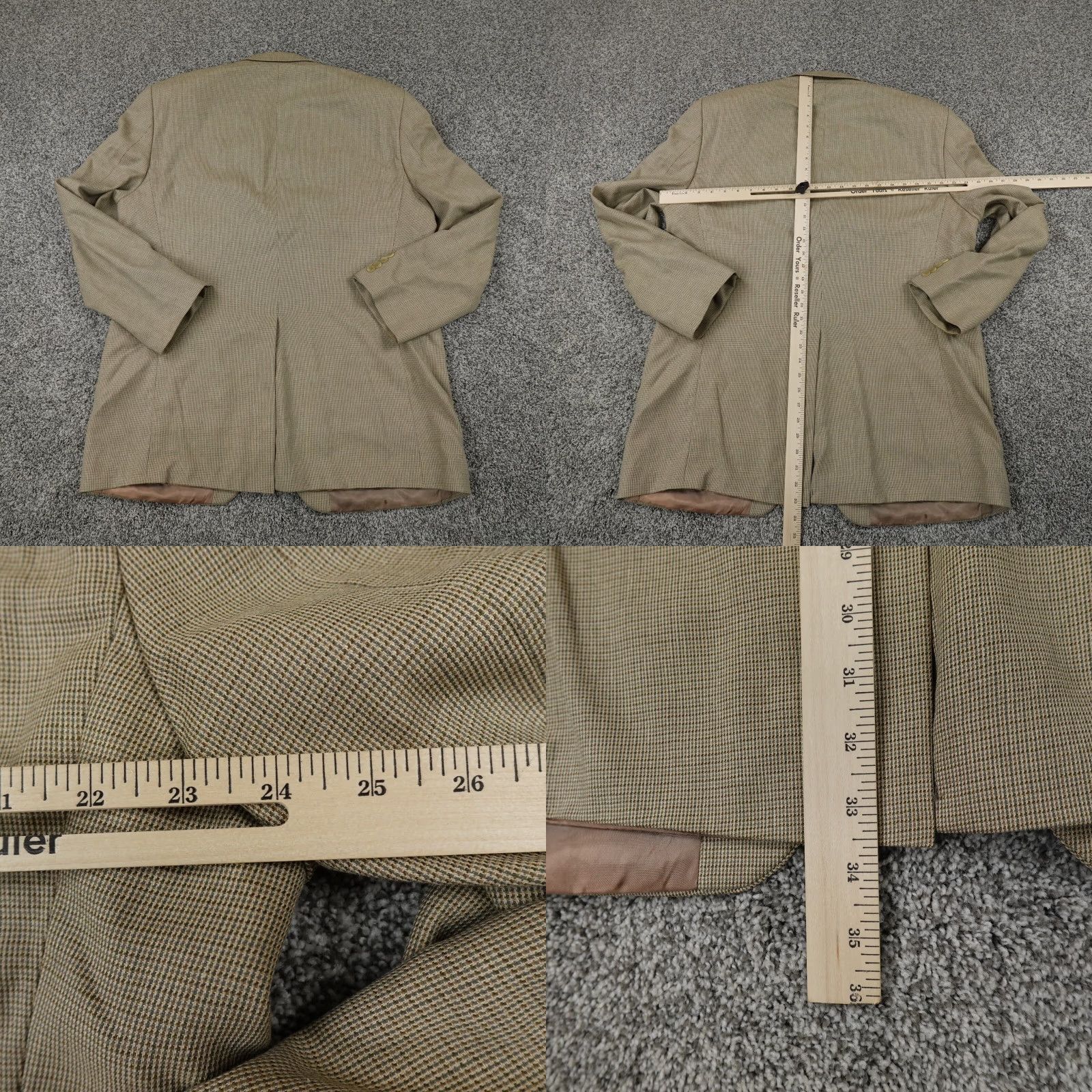 Polo Ralph Lauren Ralph Lauren Chaps Blazer Jacket Wool Button 44 Mens Brown Beige Regular Long Knit Outer Shell Blazer Suit"} Size 44R - 9 Thumbnail