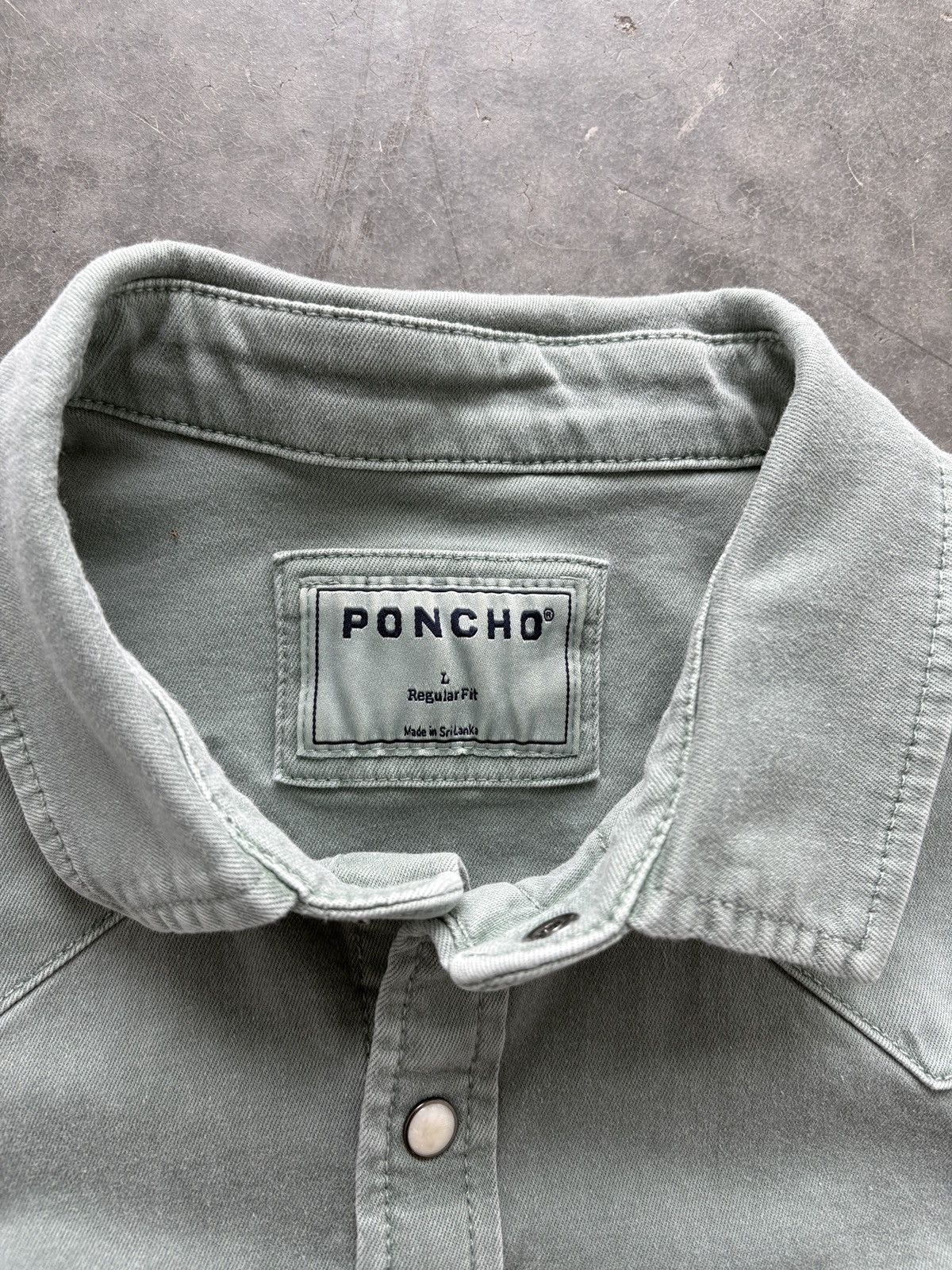Other Poncho Pearl Snap Brushpopper Shirt Light Gray Large Size US L / EU 52-54 / 3 - 4 Thumbnail