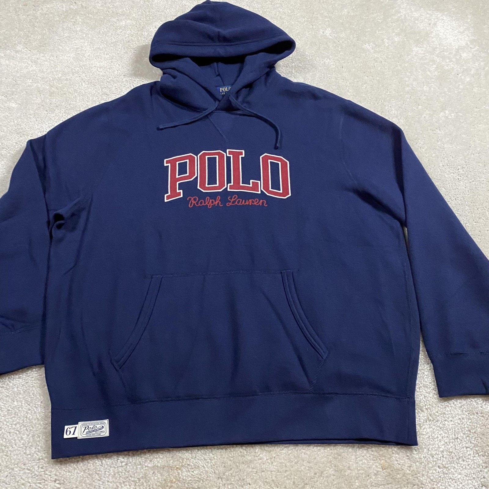 Polo Ralph Lauren Polo Ralph Lauren Hoodie 2XL Blue Pullover Spellout Logo Size US XXL / EU 58 / 5 - 1 Thumbnail
