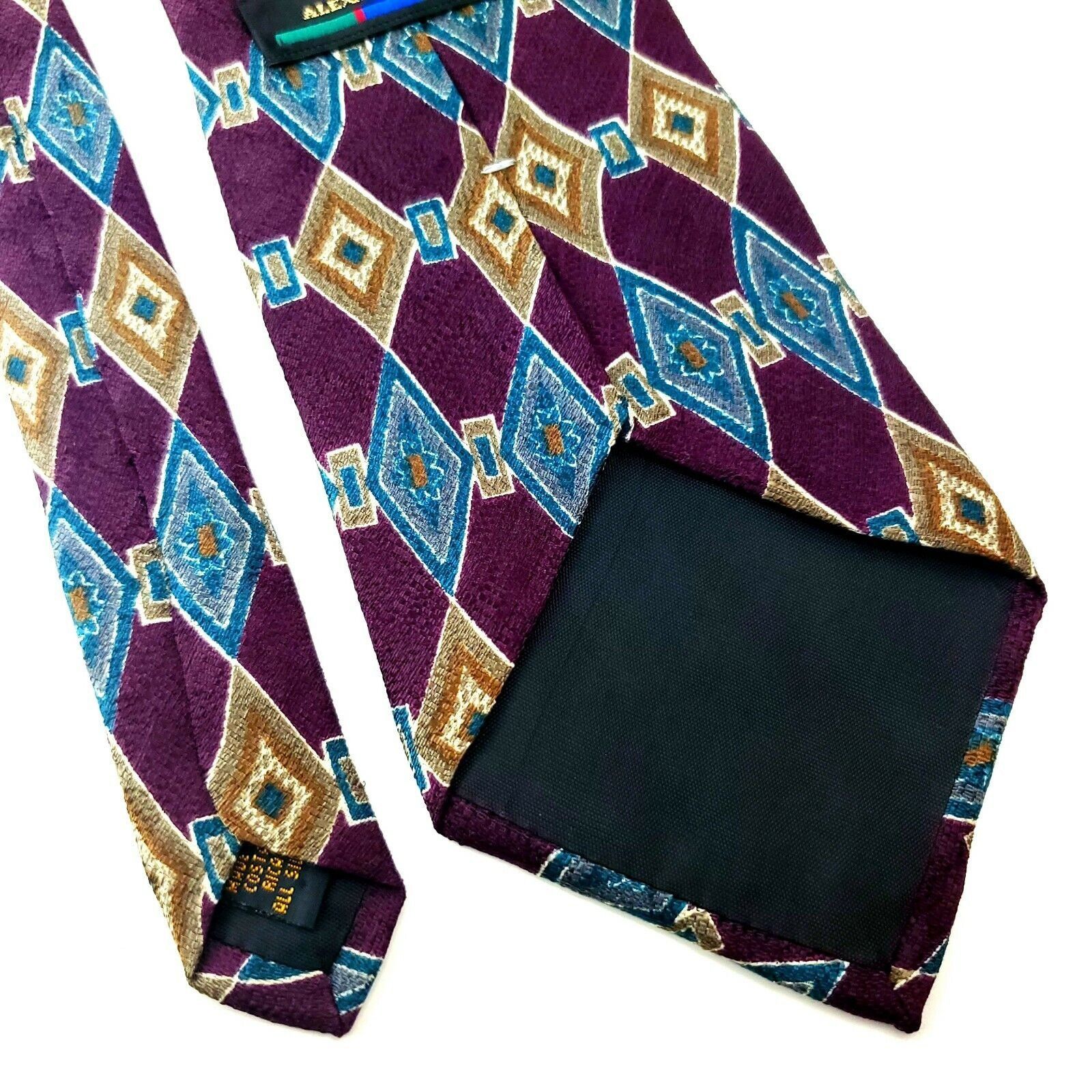 Alexander Julian Alexander Julian Colours Red Geometric Silk Tie Short Wide W Size ONE SIZE - 4 Thumbnail