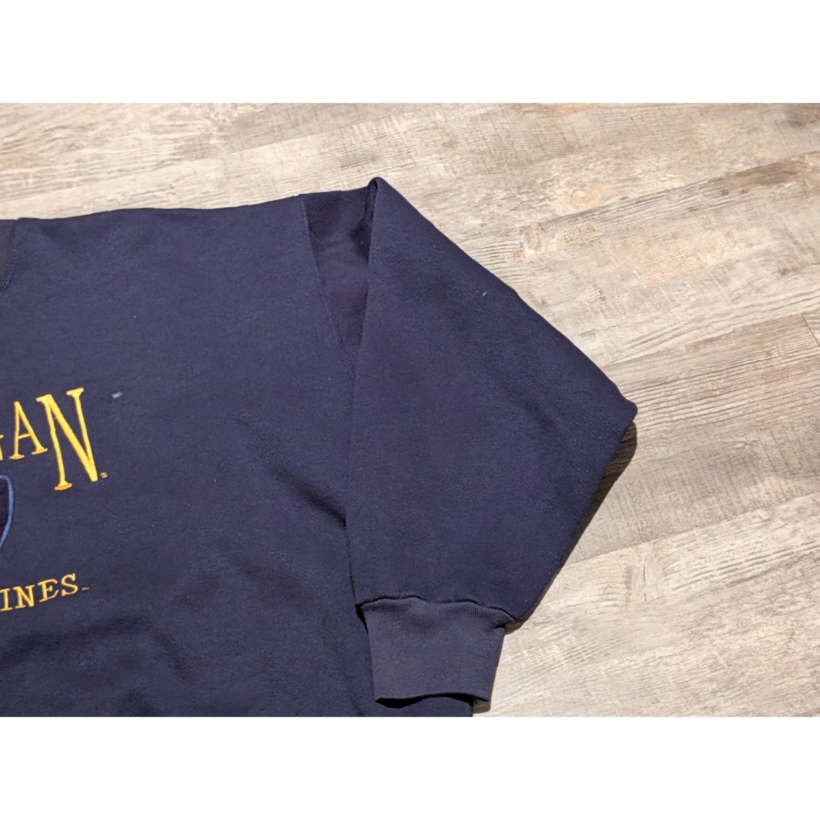 Doublet VINTAGE Dodger Michigan Wolverines Sweatshirt Crewneck Large Blue Embroidered 90s College USA Made Men Size US L / EU 52-54 / 3 - 5 Thumbnail