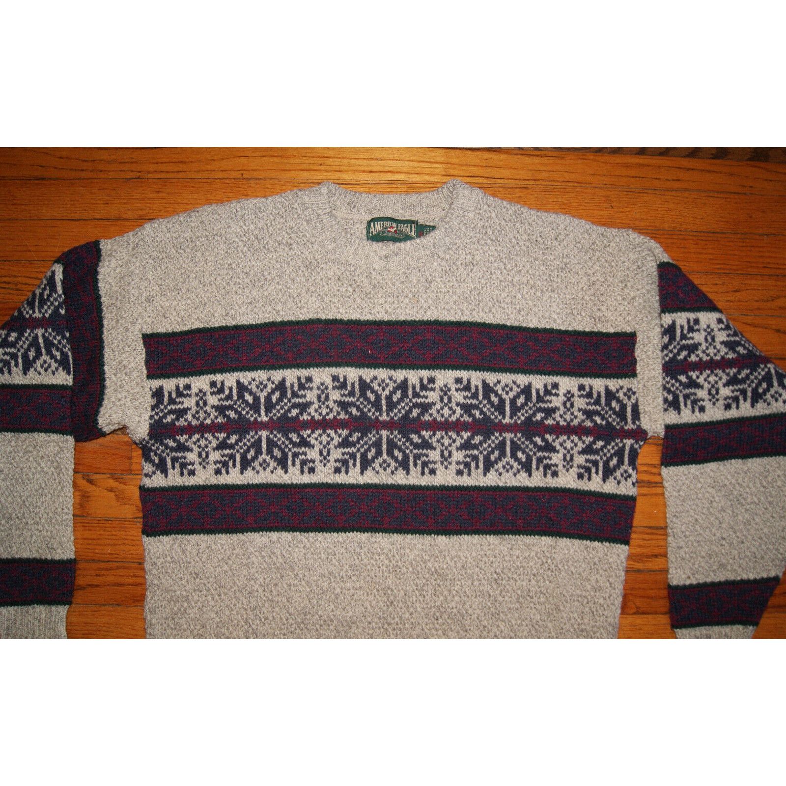 American Eagle Outfitters VTG American Eagle Snowflakes Fair Isle Sweater L USA Wool Size US L / EU 52-54 / 3 - 2 Thumbnail