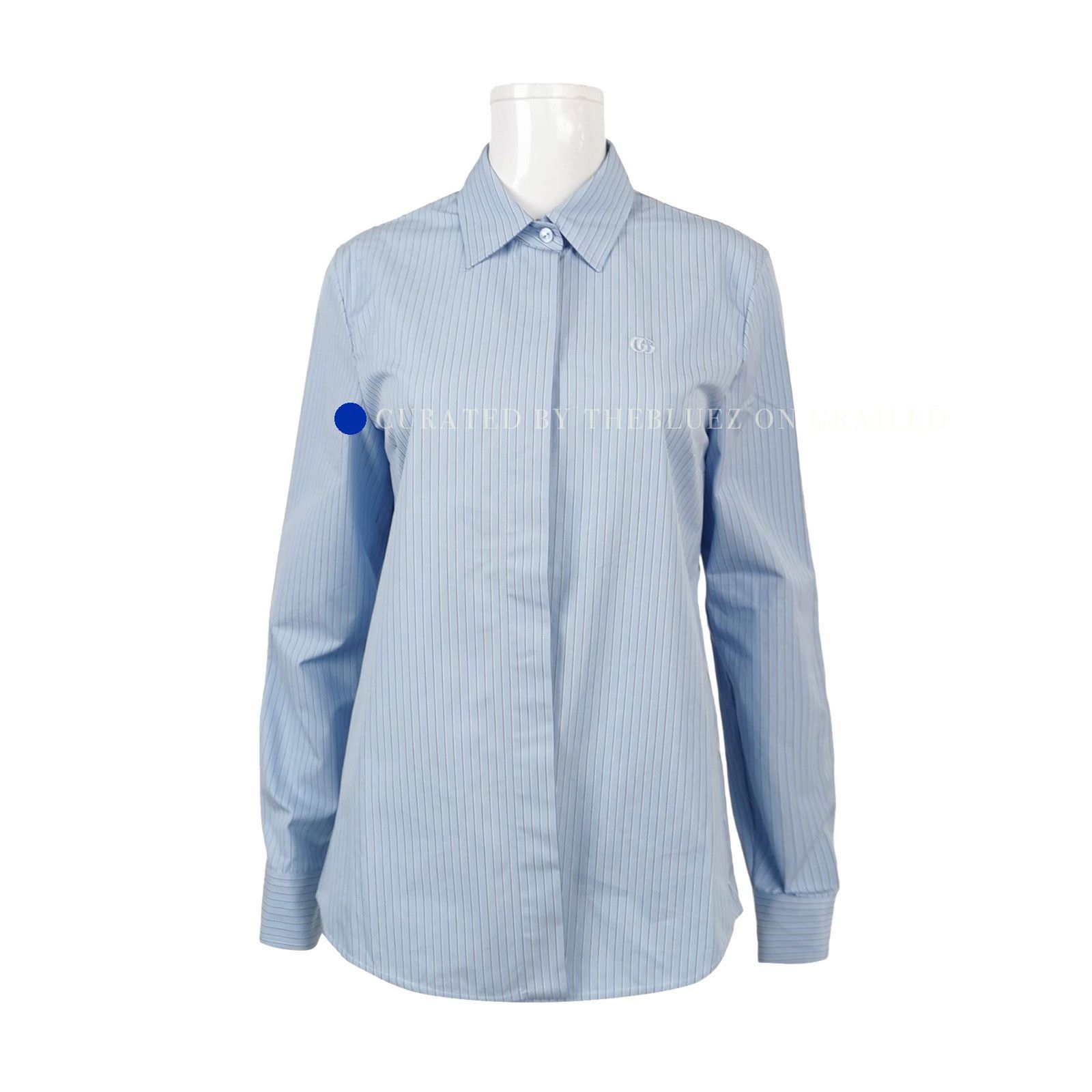 Gucci Classic Striped Button Up Shirt in Blue Size US M / EU 48-50 / 2 - 1 Thumbnail