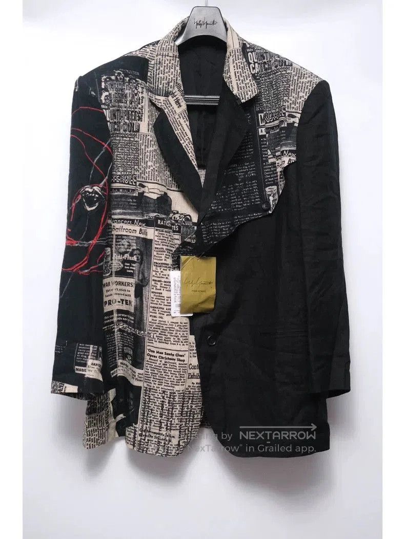 Yohji Yamamoto Yohji Yamamoto 22SS Runway Newspaper Blazer. Size US M / EU 48-50 / 2 - 1 Thumbnail