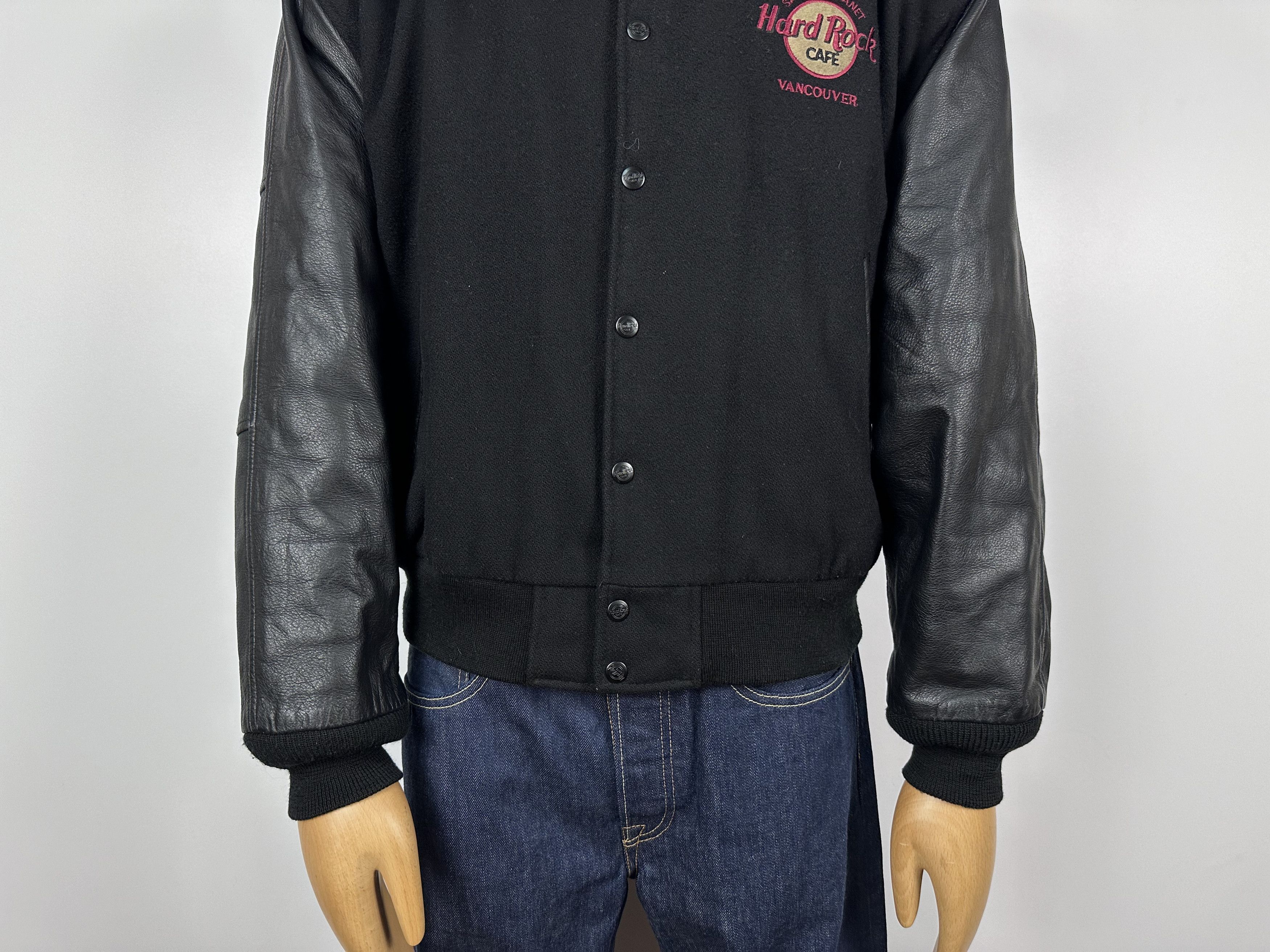 Grailed × Hard Rock Cafe × Vintage Hard Rock Cafe Varsity Bomber Jacket Vancouver Wool Leather Size US L / EU 52-54 / 3 - 7 Thumbnail