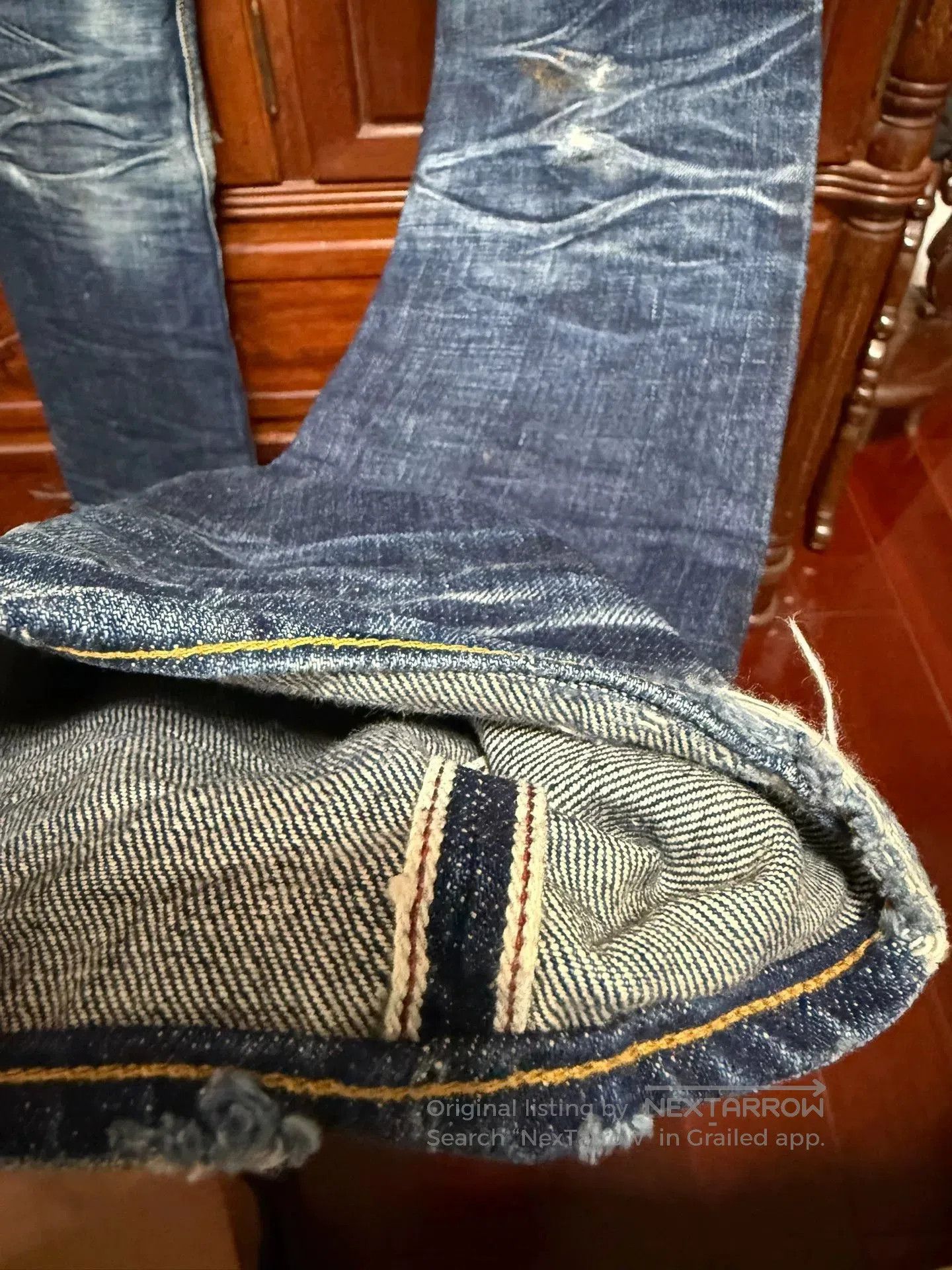 Japanese Brand Men's Okayama Selvedge Straight Slim Jeans. Size US 30 / EU 46 - 5 Thumbnail