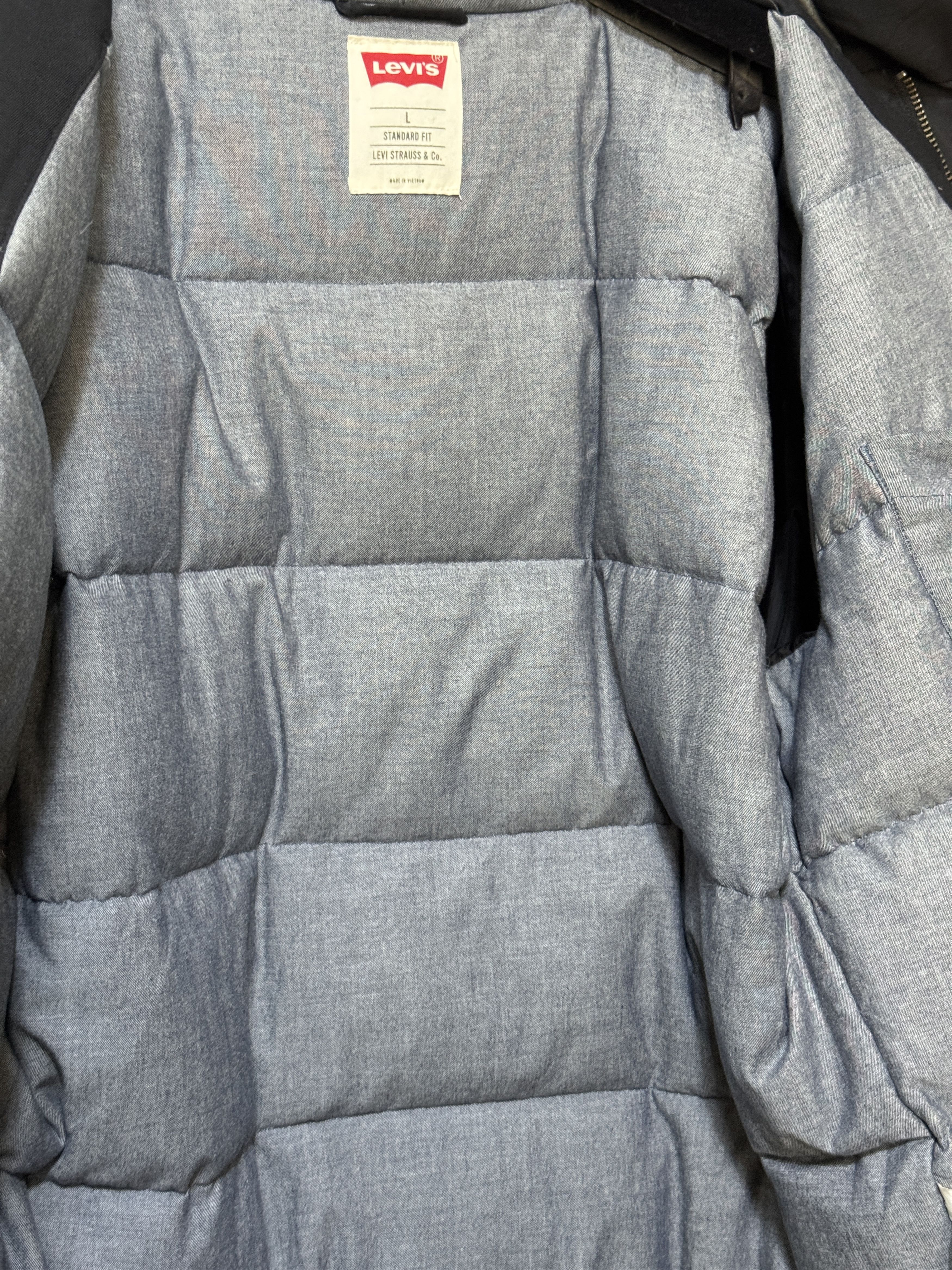 Levi's Bomber puffer levis size L dark gray multipocket goose down Size US L / EU 52-54 / 3 - 10 Thumbnail