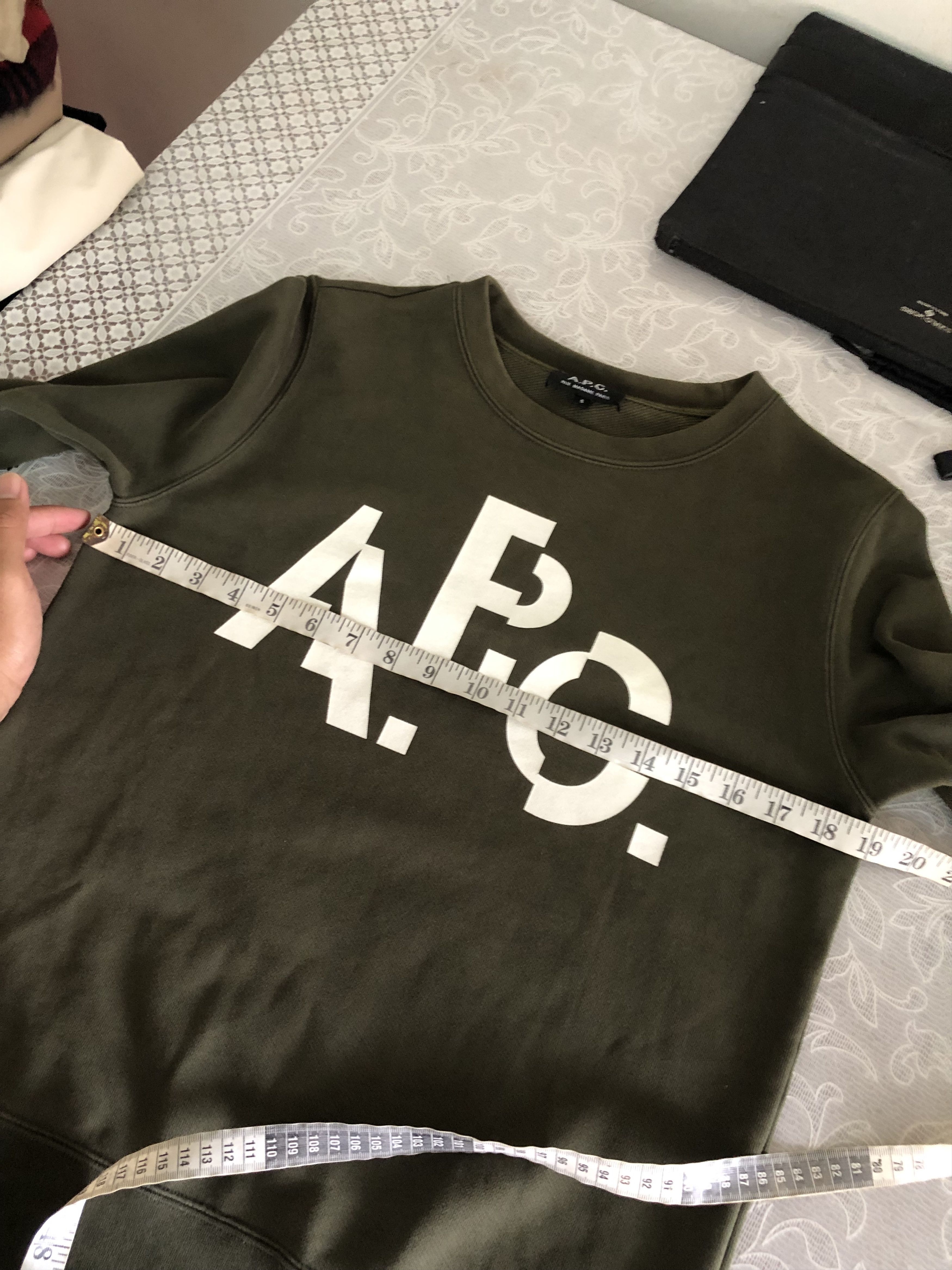 A.P.C. A.P.C. Big Logo Green Army Sweatshirt Size S / US 4 / IT 40 - 15 Thumbnail
