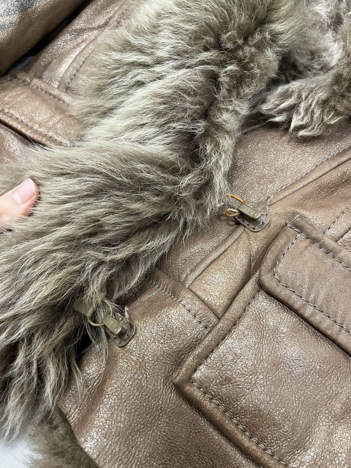 John Galliano Galliano FW2008 Sheepskin Leather Fur Jacket Size L / US 10 / IT 46 - 7 Thumbnail