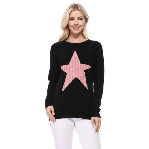Other Cute Star Jacquard Round Neck Pullover Sweater Small Size M / US 6-8 / IT 42-44 - 1 Thumbnail