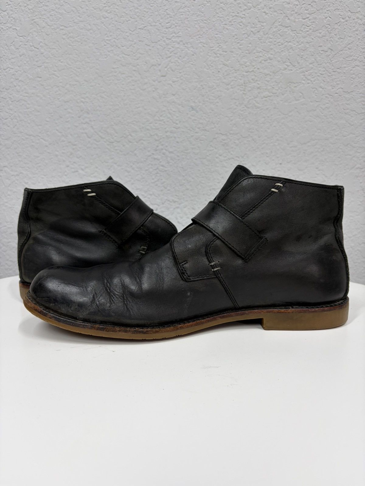 If Six Was Nine Vintage Y2K Guidi CCP Style Distressed Leather Biker Boots Size US 12 / EU 45 - 8 Thumbnail