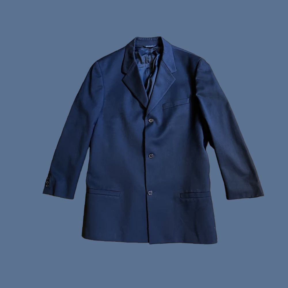 Versace VINTAGE Versace Versus Blazer Men Black 54 Three-Button Notch Lapel Wool Solid 40 Chest Regular Fit Front Three-Button JACKET Size 54R - 1 Thumbnail