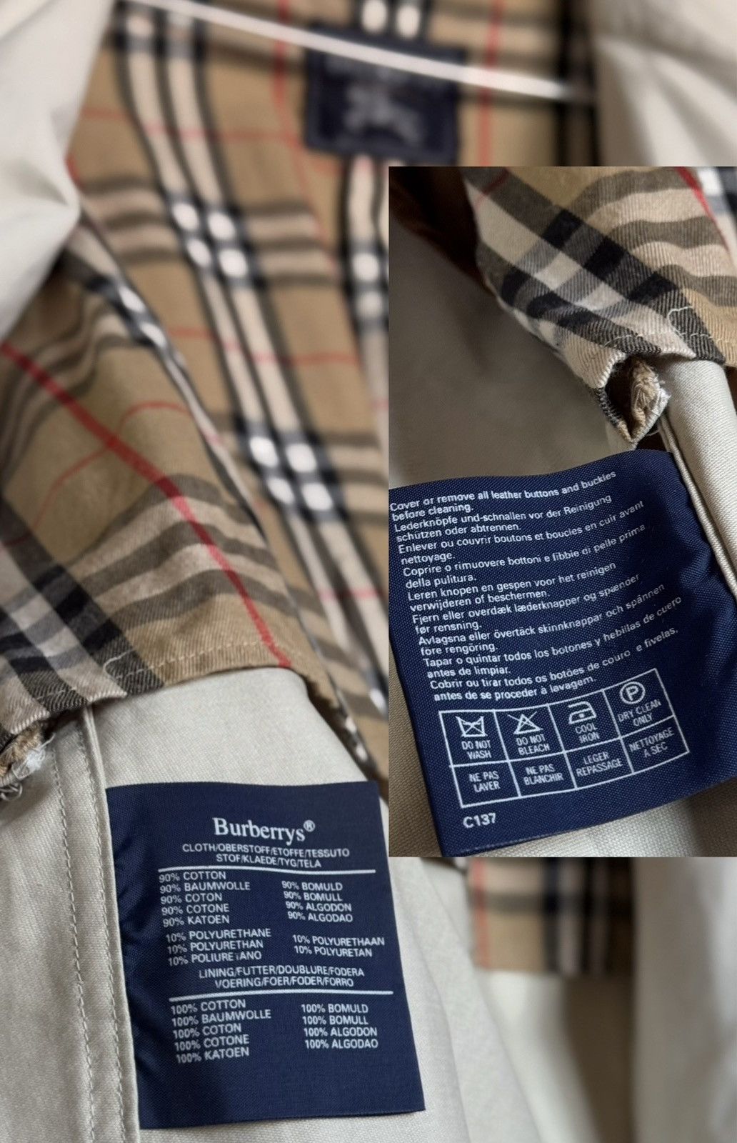 Burberry Burberry Membrane Trench Coat Nova Check Beige Size US XL / EU 56 / 4 - 23 Thumbnail