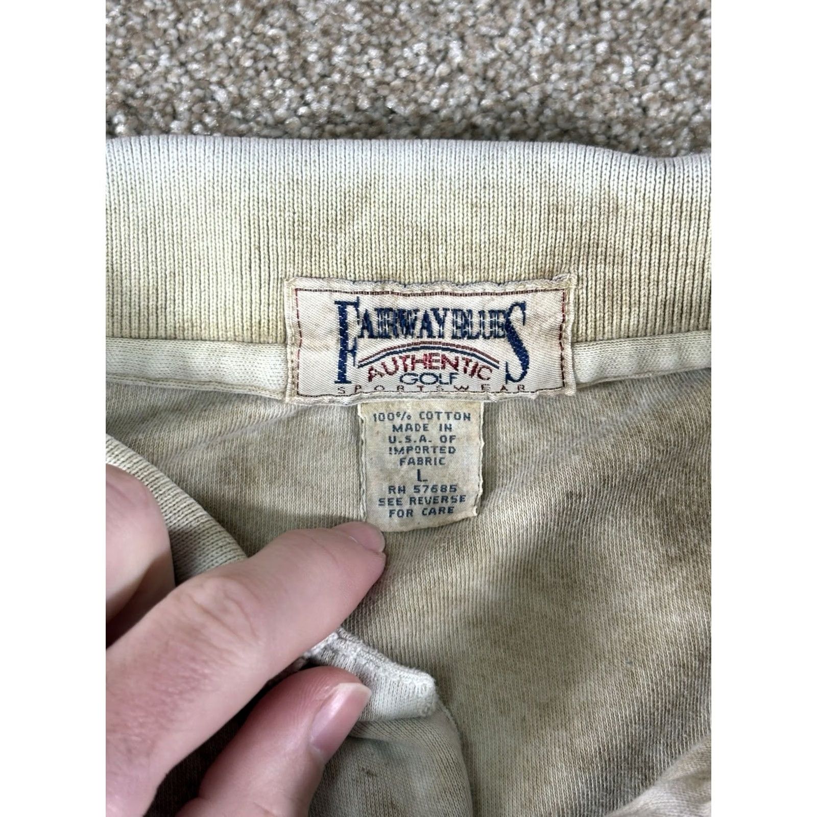 Vintage VTG Pebble Beach Golf Polo Shirt Beige Brushed Dye Fairways Golf • Size Large Size US L / EU 52-54 / 3 - 3 Thumbnail