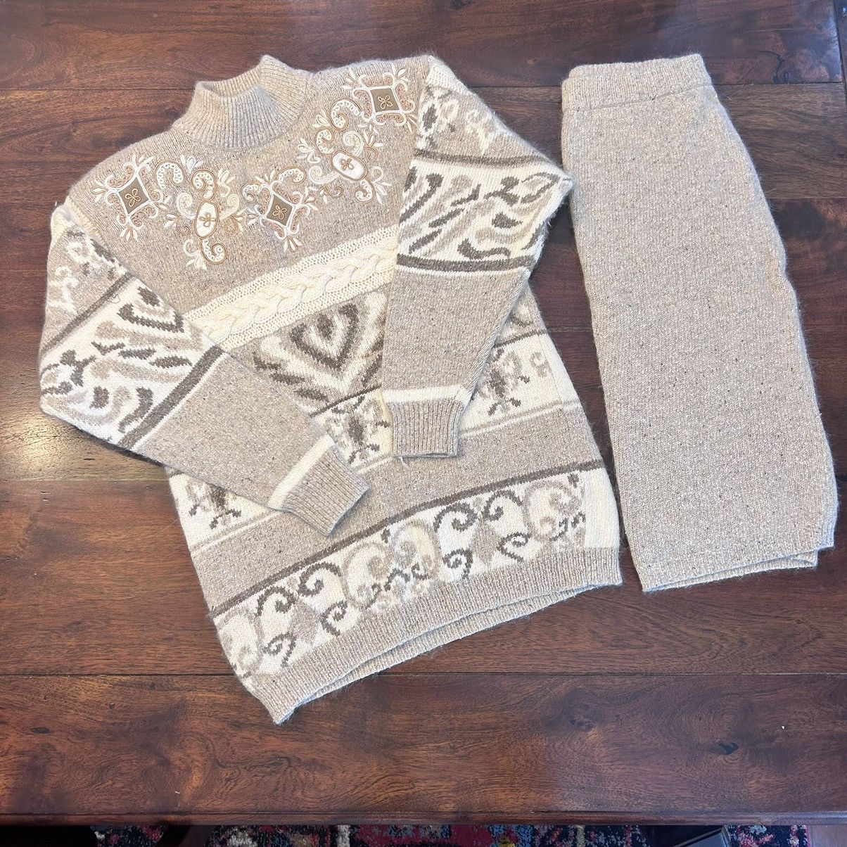 Vintage IB Diffusion Silk Angora Lambswool Nat. Sweater Skirt Set Size S / US 4 / IT 40 - 1 Thumbnail