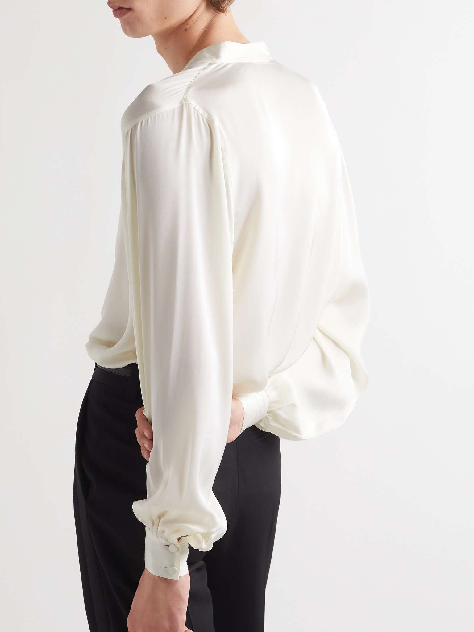 Saint Laurent Paris o1b1hav110525 726969 Shirt In Silk in White Size XXS / US 00 / IT 34 - 4 Thumbnail