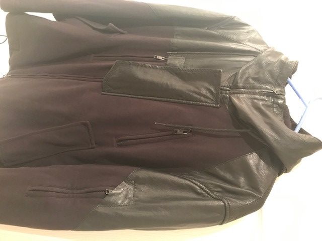 Image of Adidas x Y 3 Y-3 Leather Mix Hoodie in Black, Men's (Size Small)