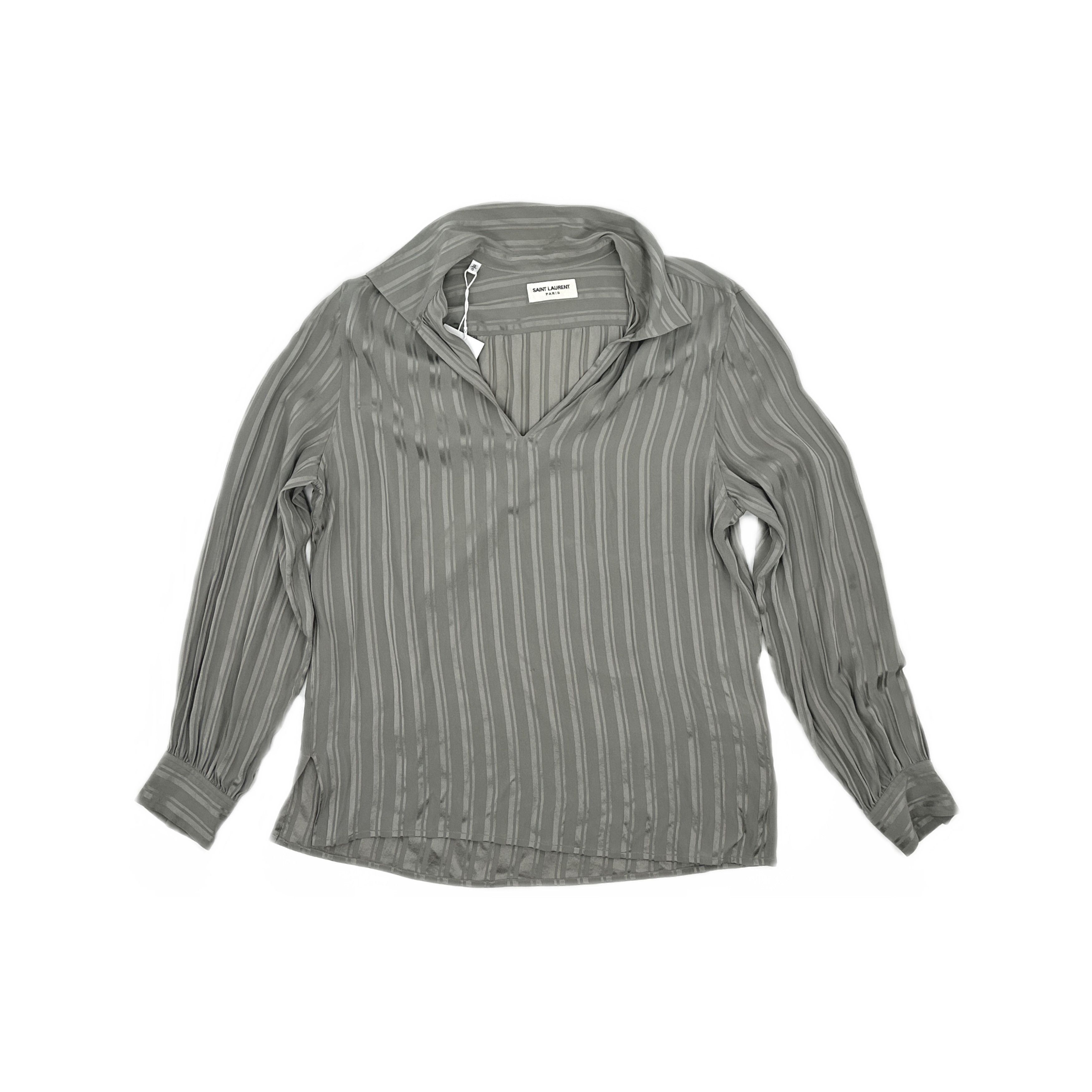 Saint Laurent Paris Saint Laurent Striped Silk Shirt Size S Size US S / EU 44-46 / 1 - 1 Thumbnail