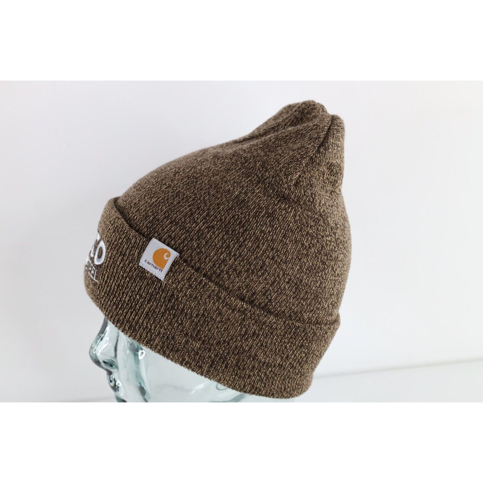 Carhartt × Vintage Y2K Carhartt Spell Out Box Logo Leeco Steel Knit Beanie Hat Size ONE SIZE - 4 Thumbnail