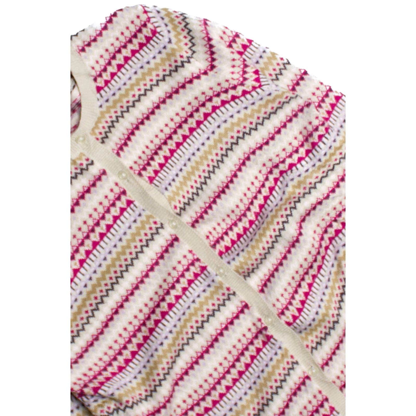 Vintage VINTAGE Smith Journal Pink Fair Isle Sweater Medium Knit Cardigan Shirt Womens Size M / US 6-8 / IT 42-44 - 2 Thumbnail