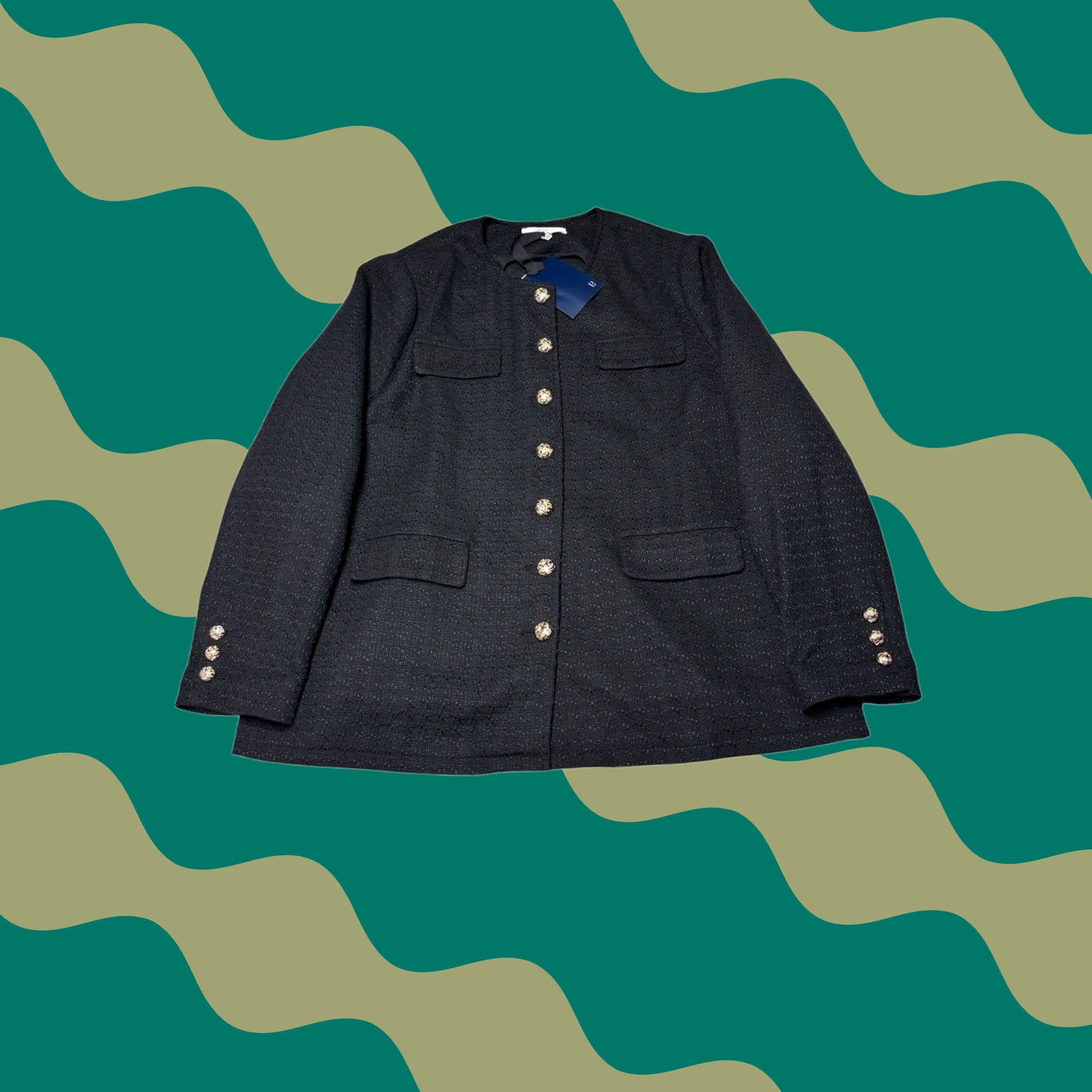 Vintage Tuckernuck Pomander Place Black Tweed Golden Button Jennings Jacket Womens XXXL Size XXL / US 16-18 / IT 52-54 - 1 Thumbnail