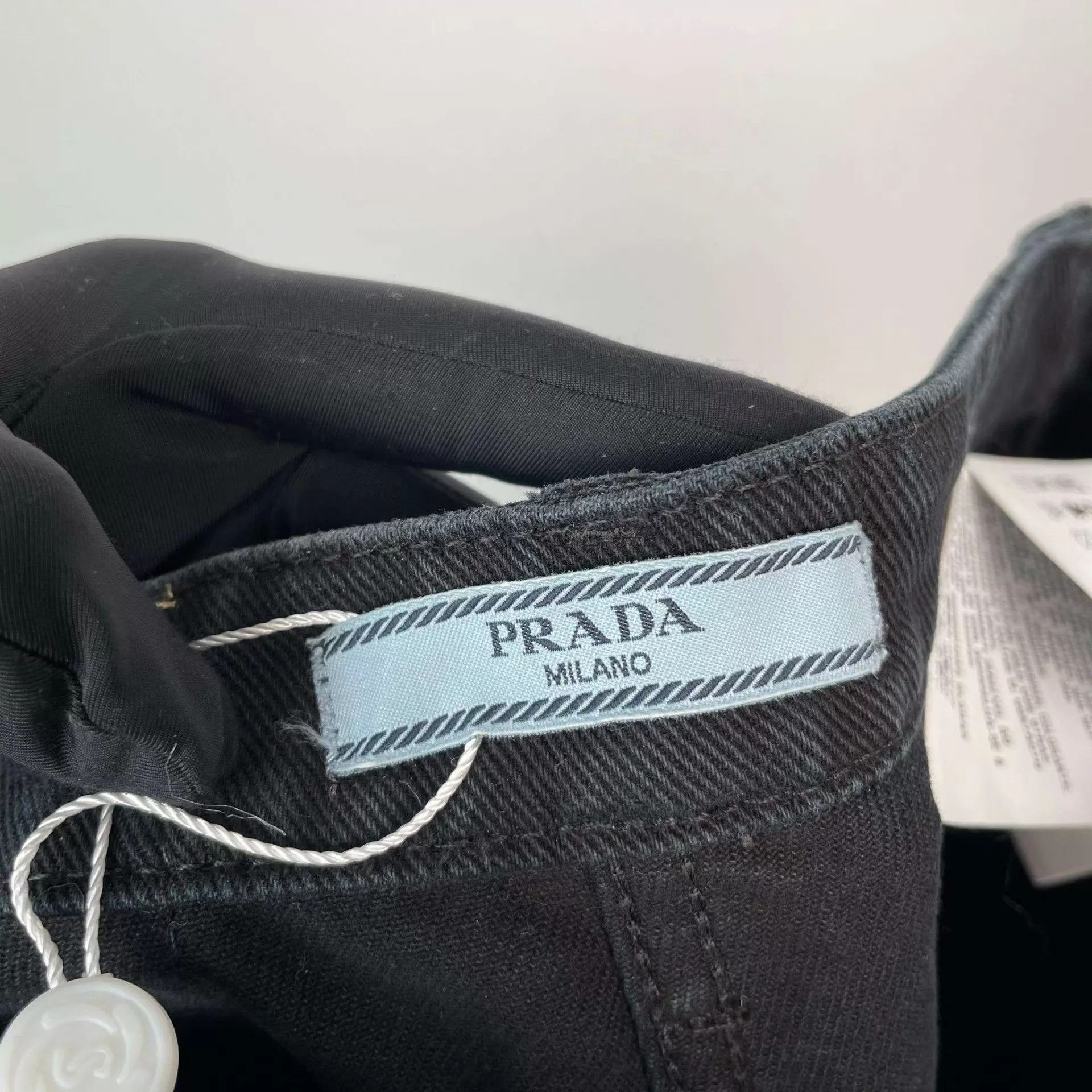 Prada Prada Denim Wide-leg Black Pants Size 25" / US 0 / IT 36 - 6 Thumbnail