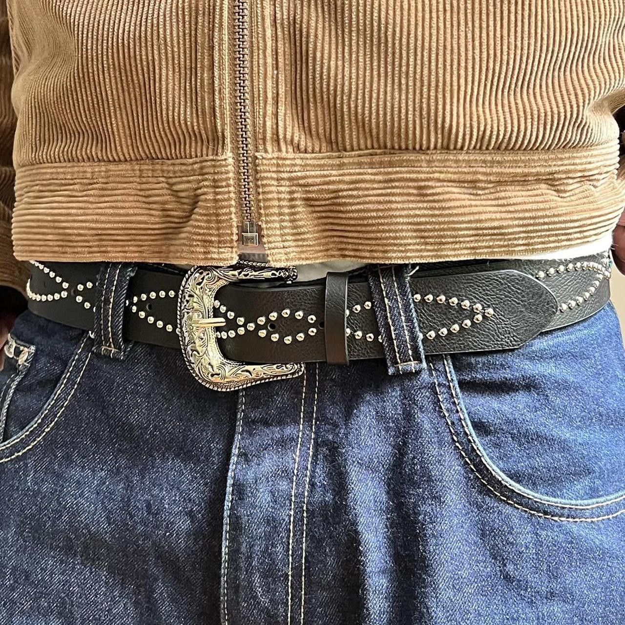 Cowboy Equipment × Vintage vintage style black american western studded design belt Size ONE SIZE - 6 Thumbnail