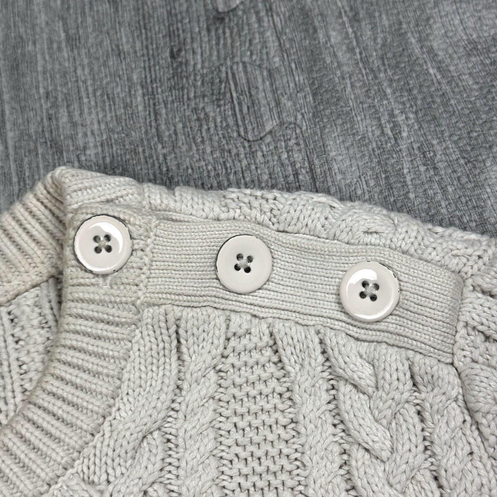 Banana Republic VINTAGE Banana Republic Women’s Chunky Cable Knit Fisherman Sweater XL Ivory Pullover Autumn Winter Size XL / US 12-14 / IT 48-50 - 4 Thumbnail
