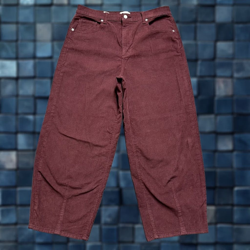 Vintage Universal Thread Pants Womens 12R Maroon Red High Rise Easy Barrel Corduroy EUC Size 34" / US 12 / IT 48 - 1 Thumbnail