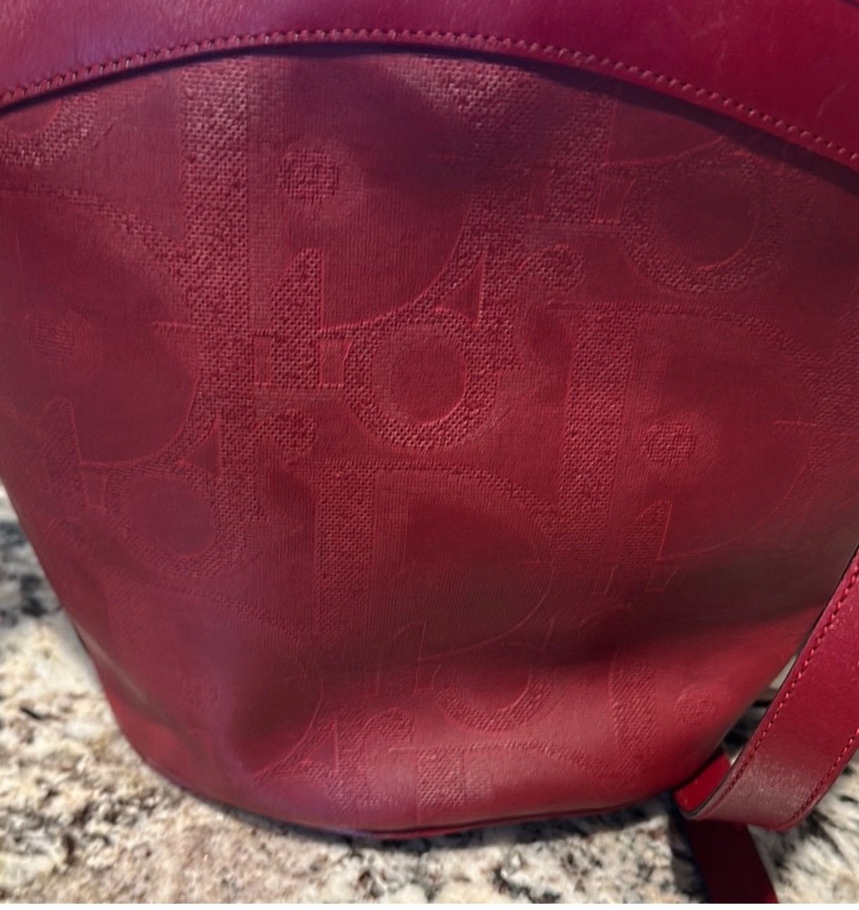 Dior Red Vintage Christian Dior oval ring bucket bag Size ONE SIZE - 9 Thumbnail